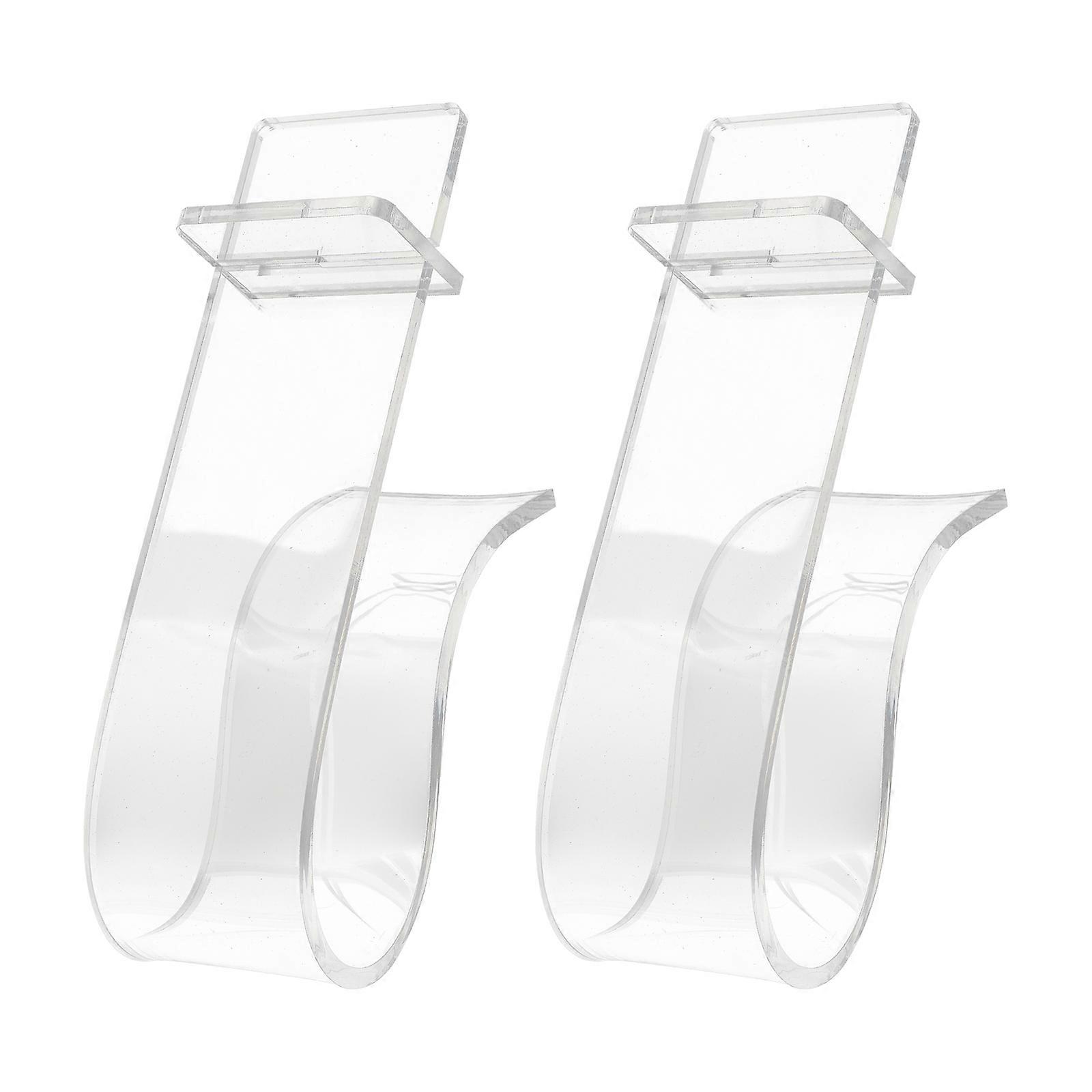 2pcs Acrylic Shoe Display Stand Clear Shoe Storage Rack