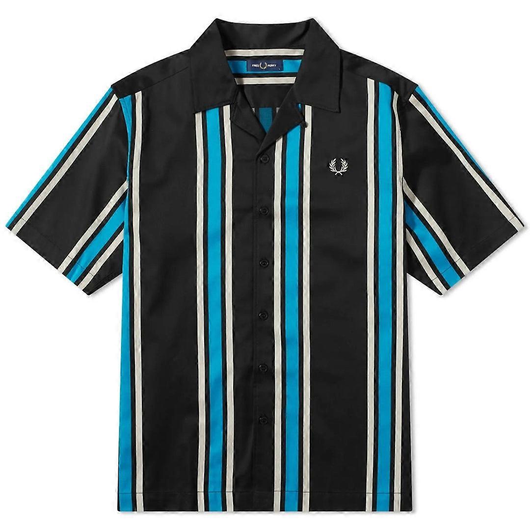 Fred Perry Black Striped Revere Collar Shirt