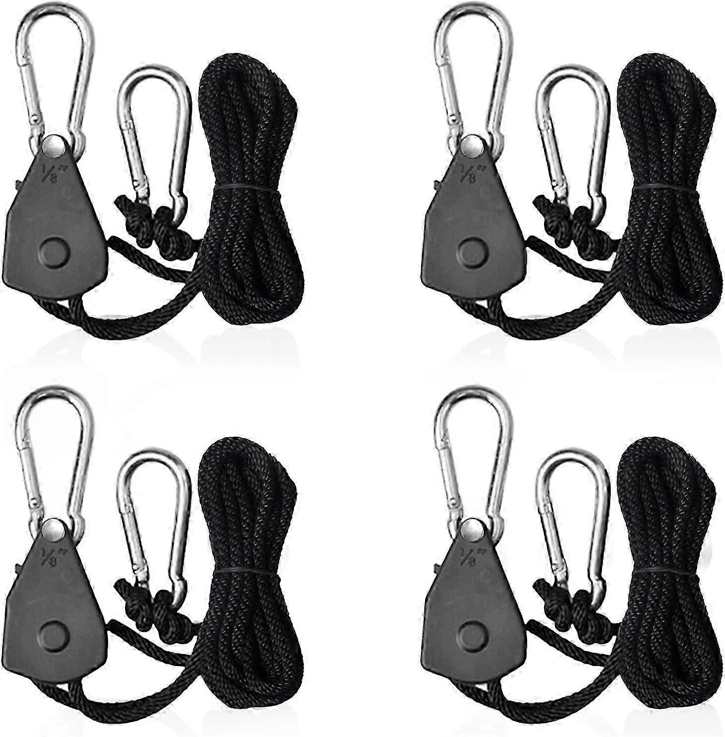 4pcs Adjustable Ratchet Straps with Hooks 1/8" Shade Sail Tensioners Heavy Duty 68kg Load Capacity per Pair