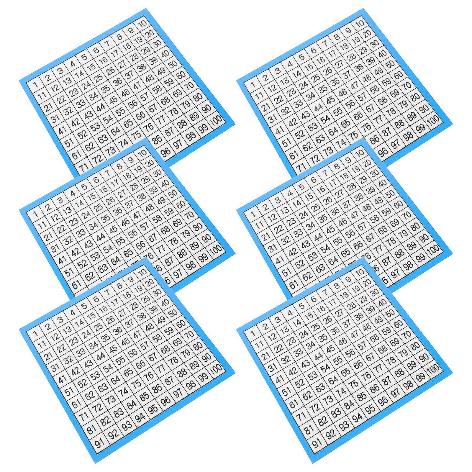 Rectangular Number Charts For Writing Consecutive Numbers 10 Sheets Educational Tool 16.50X16.50X0.10cm Perfect For Students