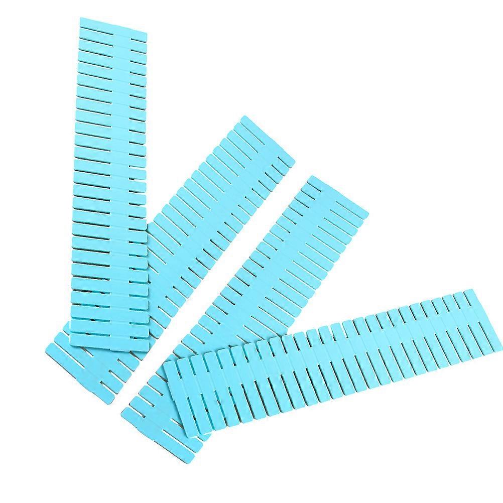 Blue Adjustable Drawer Dividers for Organizing Clothes and Kitchen Items in Drawers Made of PP 32 Pieces