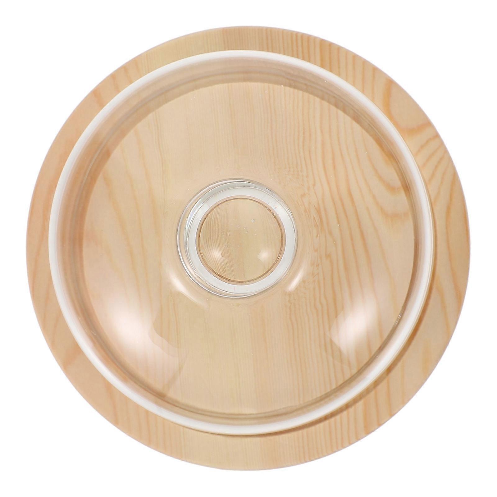 Glass Cake Cover with Wood Base for Protective Use Clear and Transparent Food Shade Assorted Color