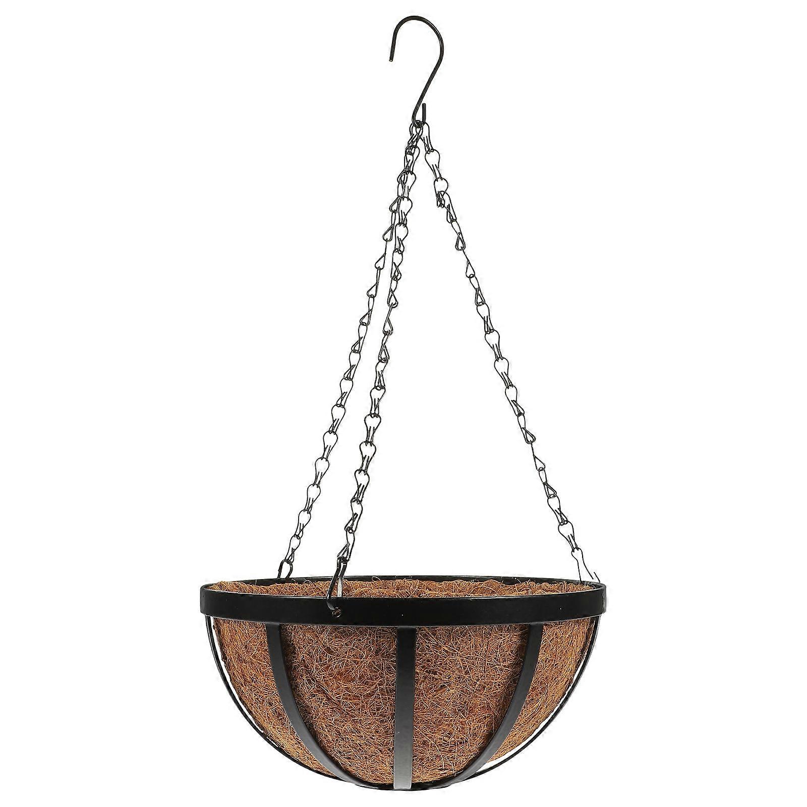 Iron Hanging Flowerpot For Home Decoration Designed For Plant Display In Balcony And Garden With Size 10 Inches 1Pack