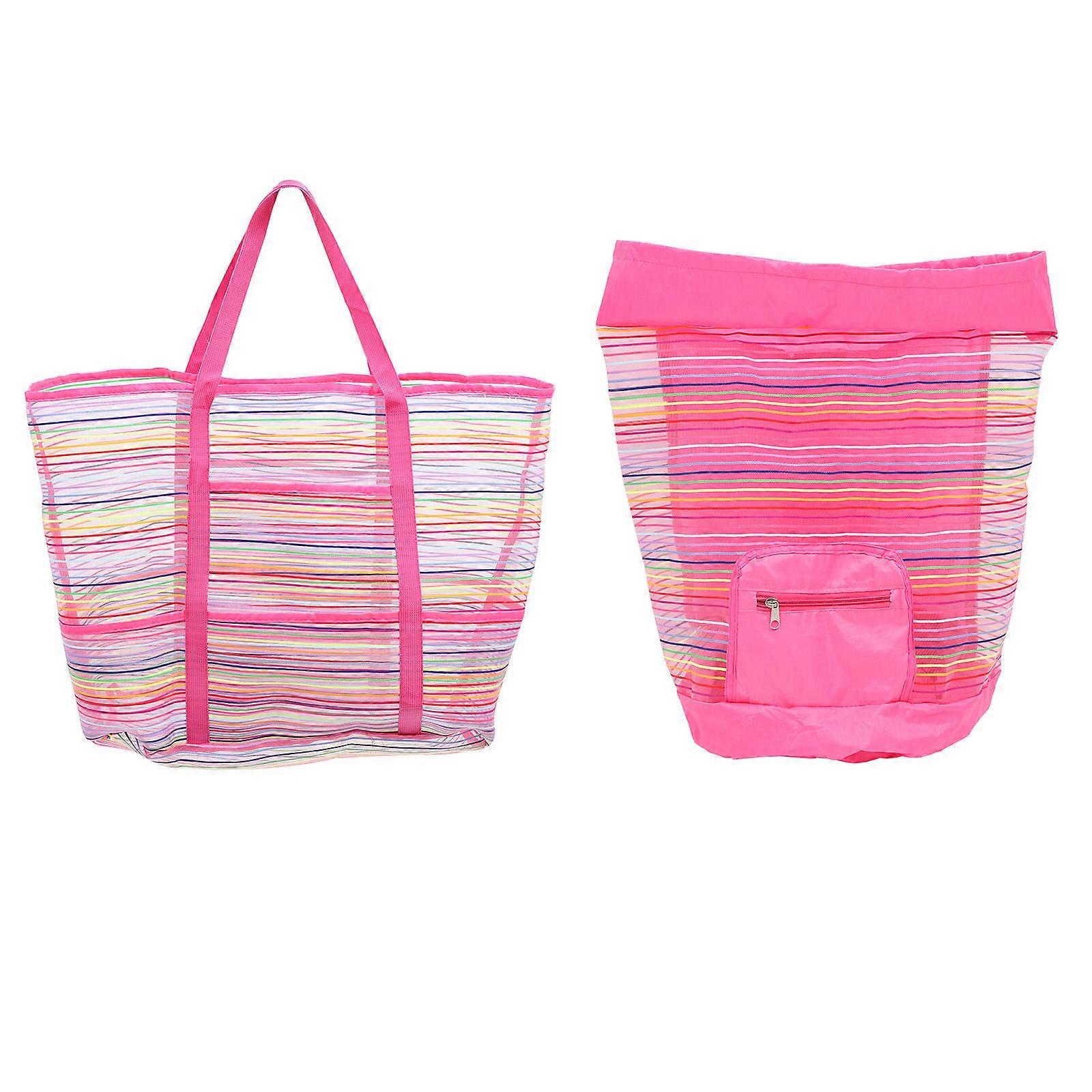 Mesh Beach Bags For Kids Beach Adventure 48X26CM Shell Collecting Washing Storage 2Pcs