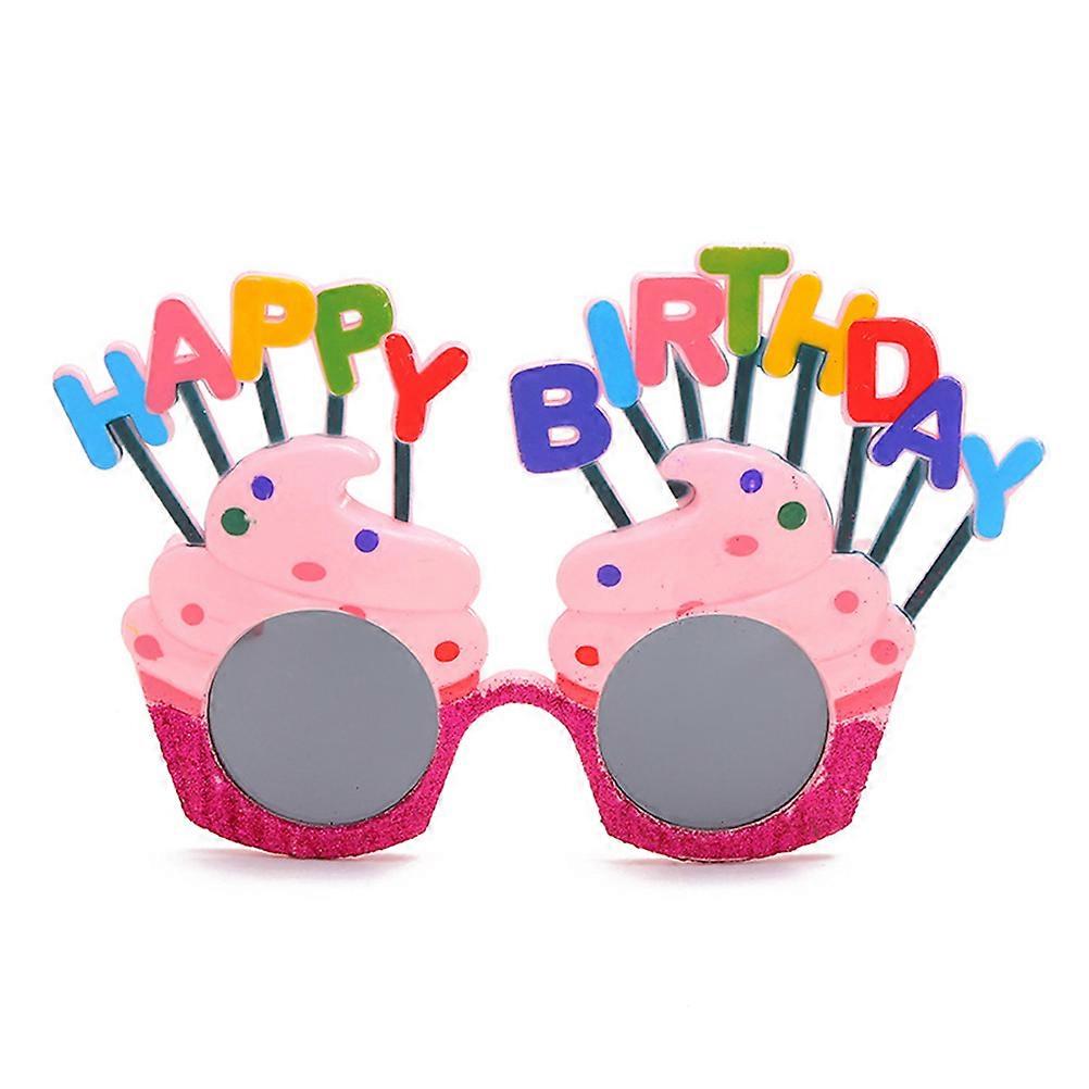 Novelty Birthday Glasses 2Pcs Glitter Frame Eyewear Props Creative Ice Cream Shape For Fun Celebrations With Kids And Adults