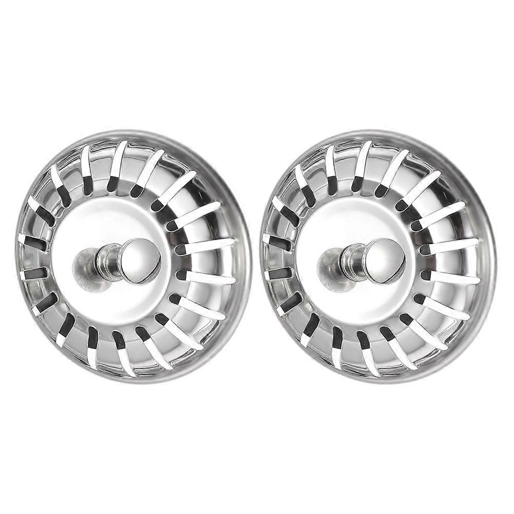 Sink Drain Catcher 2Pcs Stainless Steel Covers For Kitchen And Bathroom Use 8X8Cm Silver Rust-Proof Shape Quick To Install