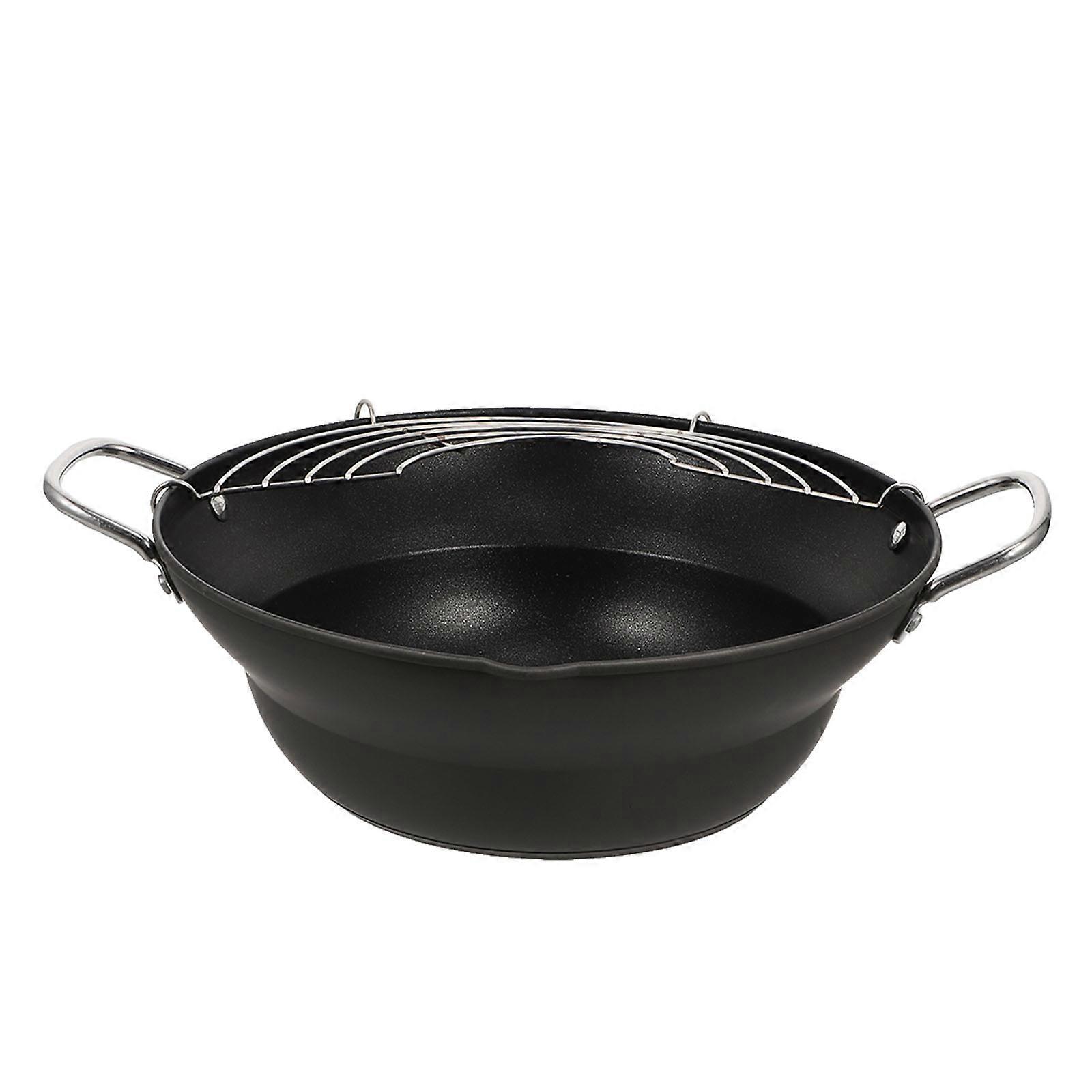Japanese Style Tempura Fryer 1Pack Suitable For Home Kitchen Use Deep Cooking Non-stick Coffee Color