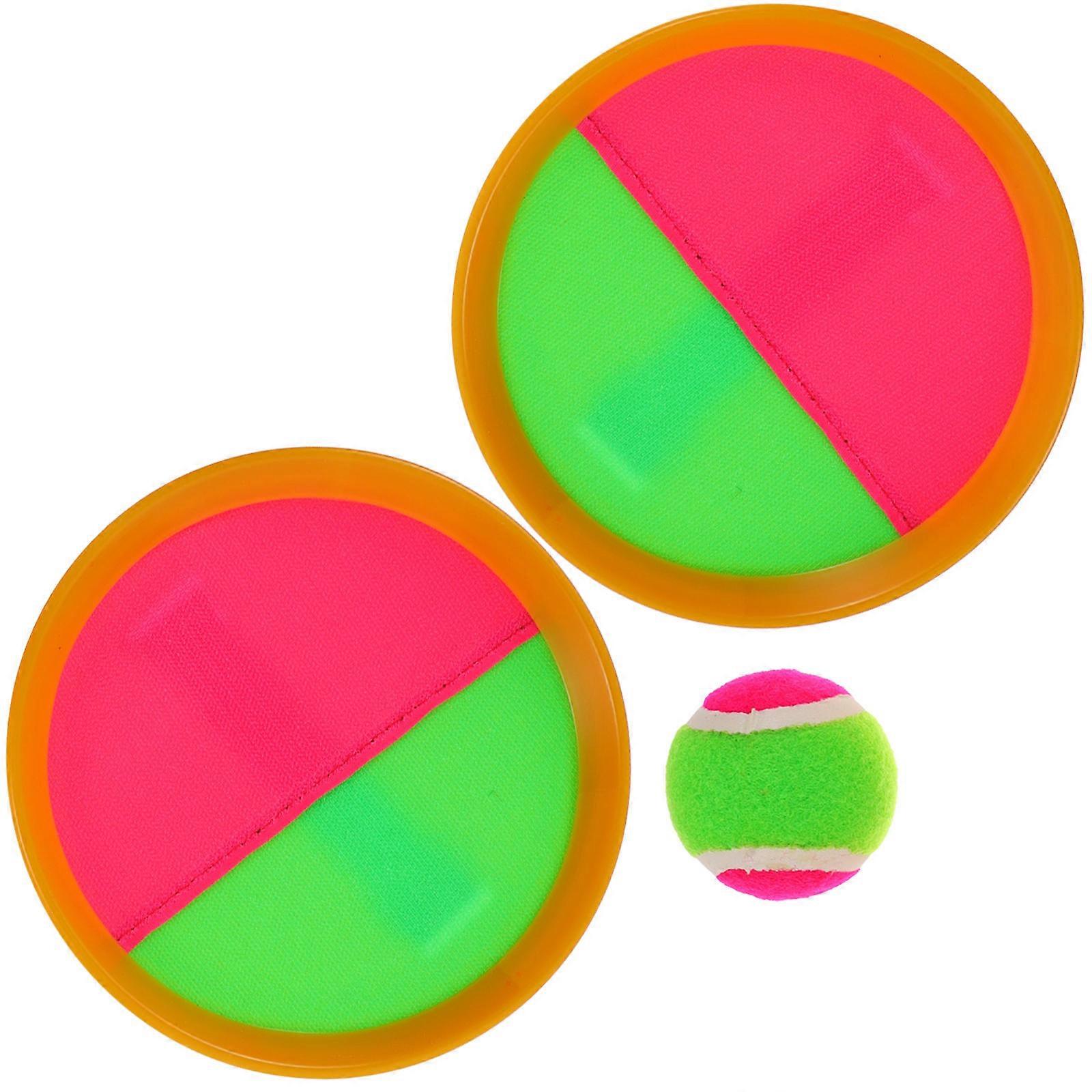 Toss And Catch Set For Outdoor Games With Sticky Sucker Gloves And Ball Suitable For Children Yellow 3-Pcs