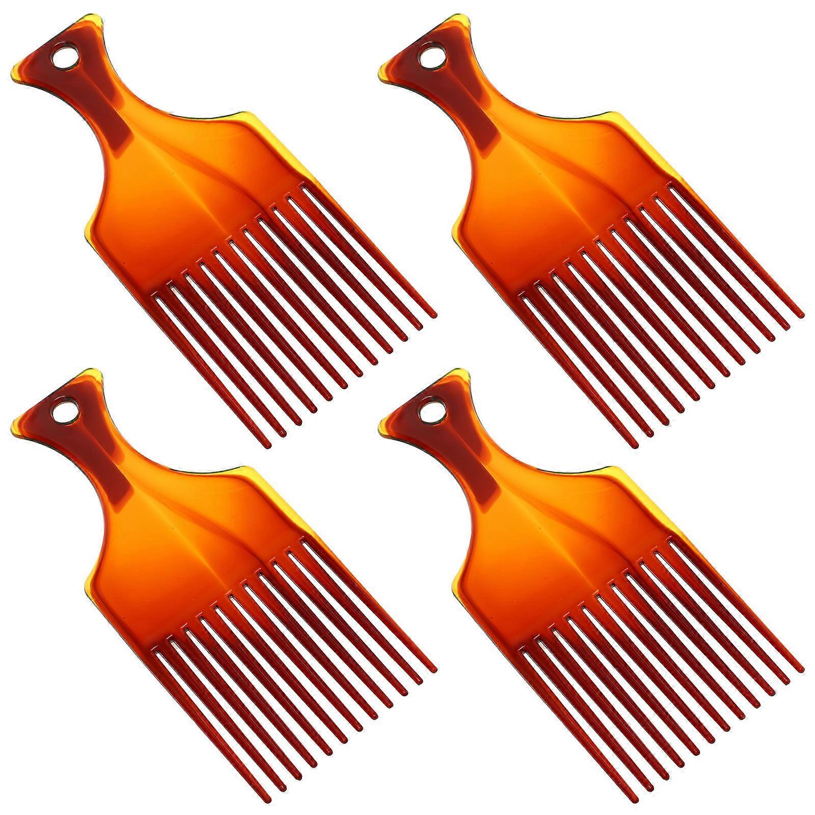 Assorted Color Professional Oil Hair Brush for Men's with Flexible Bristles Made of Material 4 Pcs Set