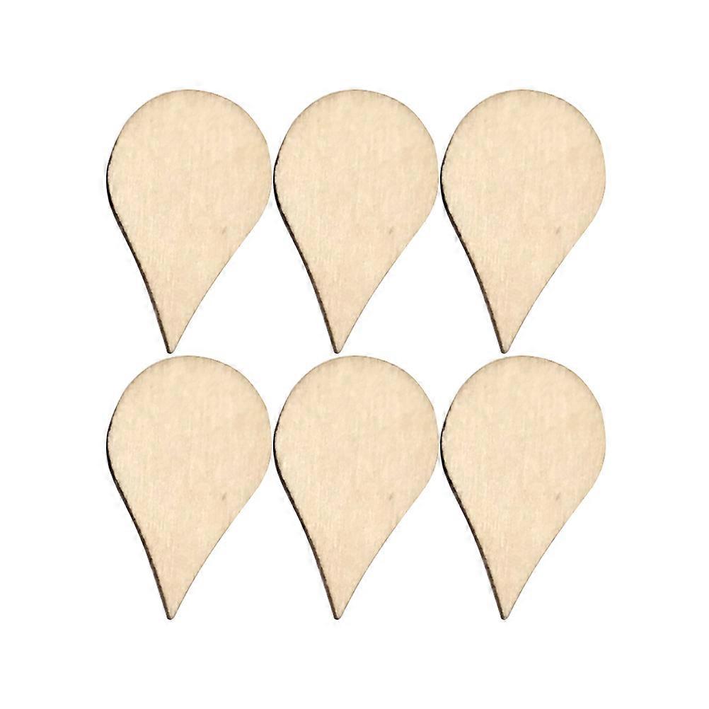 Decorative Home Accessories 100 Pcs Water Drop Shaped Wood Discs Beige Ideal for Craft Projects and Decoration
