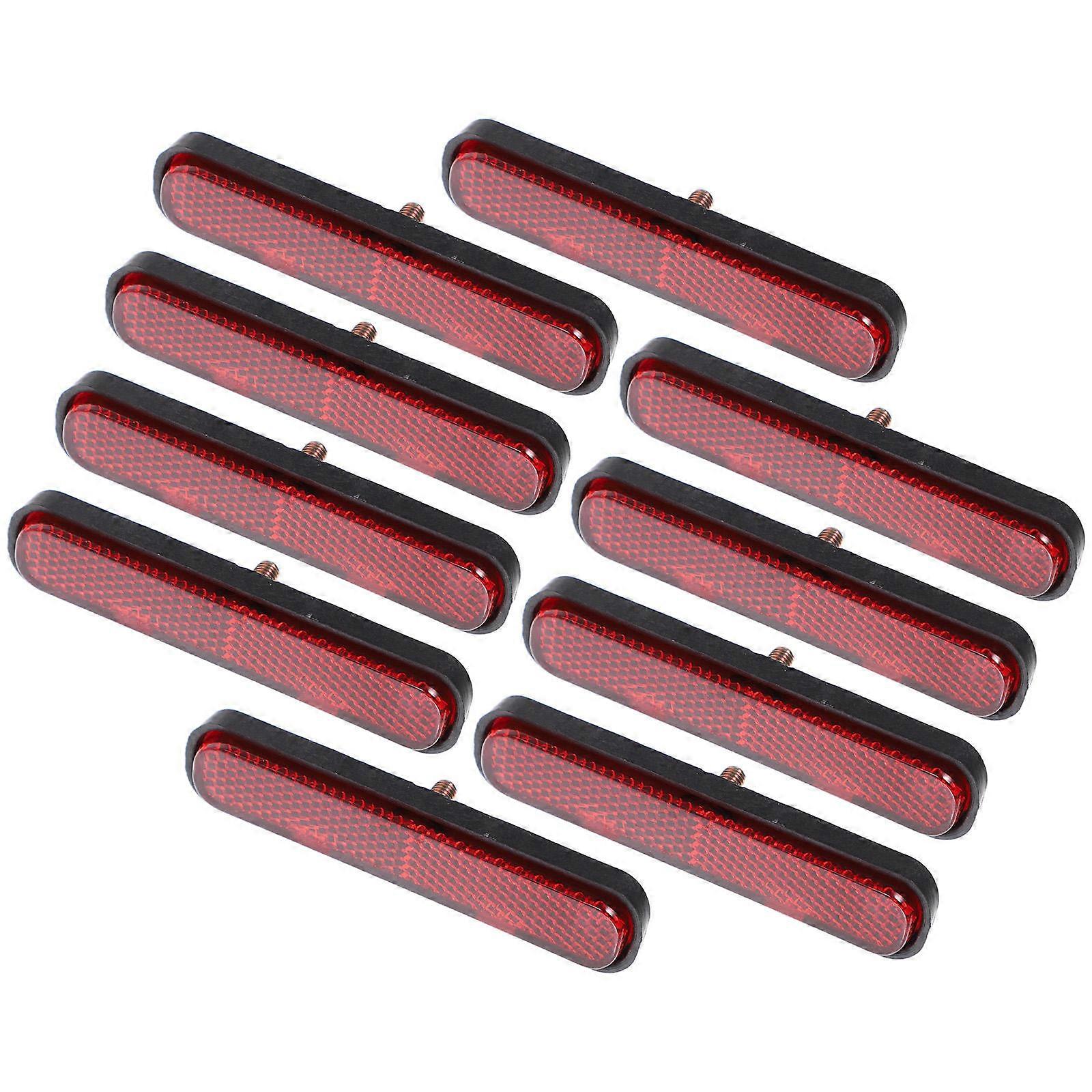 10 Pack Red Reflectors for Driveway Motorcycle Trailer Bike Night Riding Safety PP Material