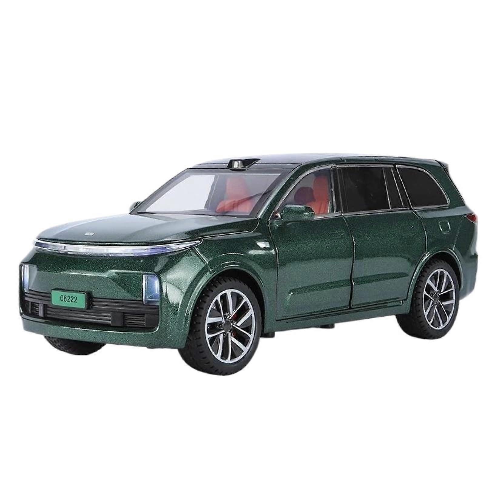 Diecast Auto 1:24 for Ideal ONE L9 SUV  Energy Vehicle Alloy Diecast Model Sound and Light Display Ornaments Miniature Car Model (Green Box)