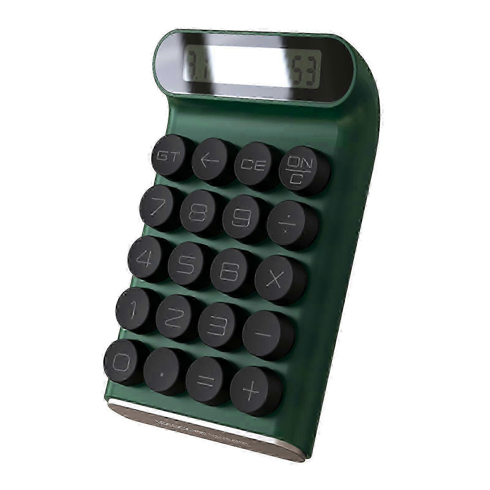 Handheld Mechanical Switch Calculator For Use  10 Digit Lcd Display (green)