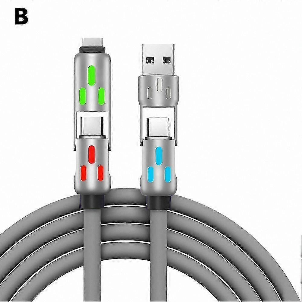 4-in-1 USB-C Charging Cable, 240W Multi Device Compatible, 1.2m Fast Charging Cord for Various Electronics