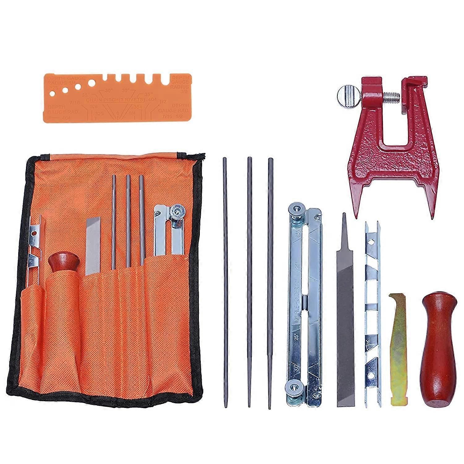 Chainsaw Maintenance Kit Sharpening Tool Set with Polished Guide Bar/Table Screws