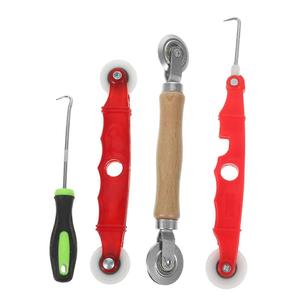 4-Piece Fly Screen Spline Tool Kit - Replacement Roller Tool for Window and Door Screens, DIY Home Maintenance Repair