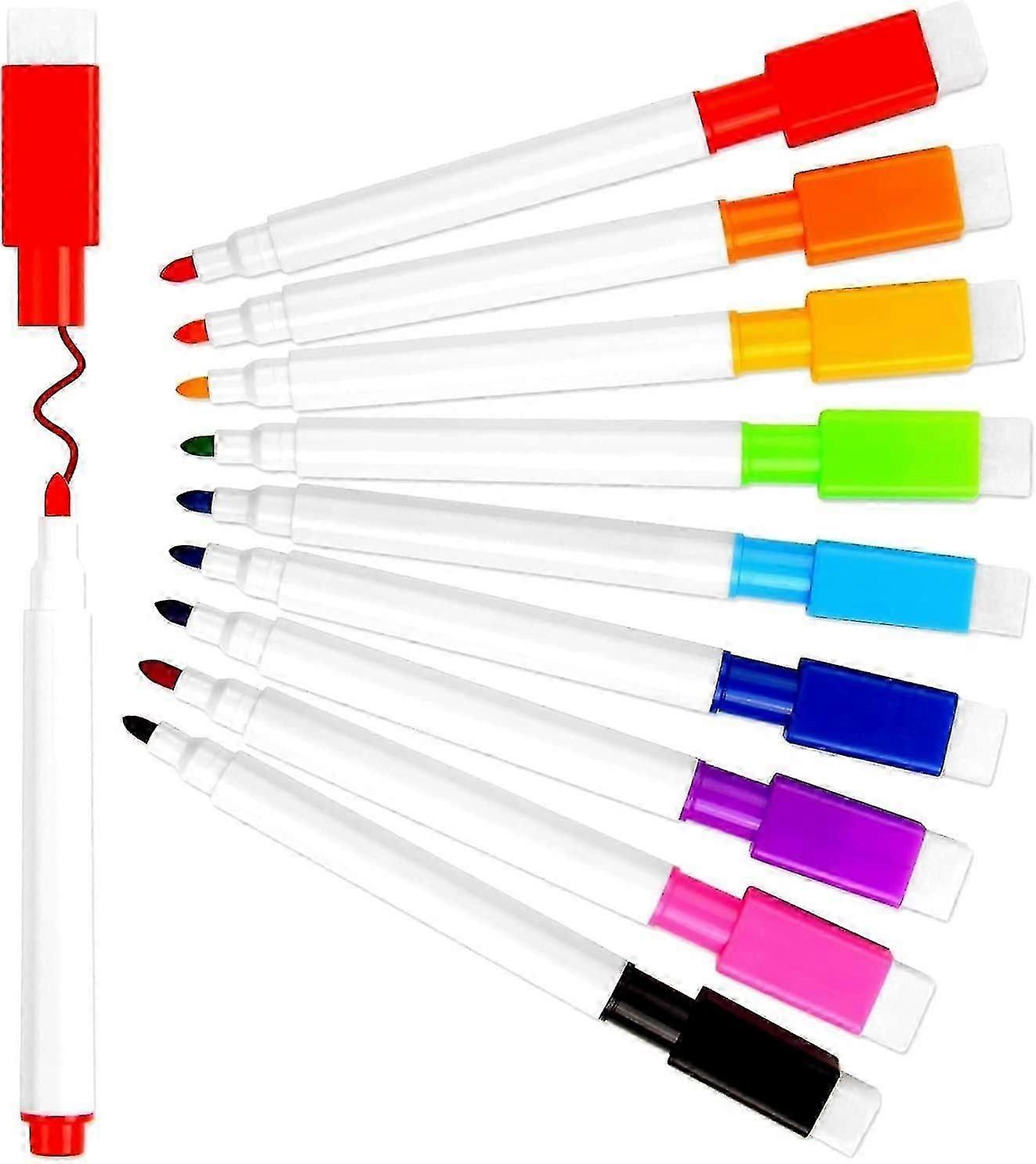 Whiteboard Markers/ Pen and Eraser set for Kids, 8 Piecs, Fine Tip Colour
