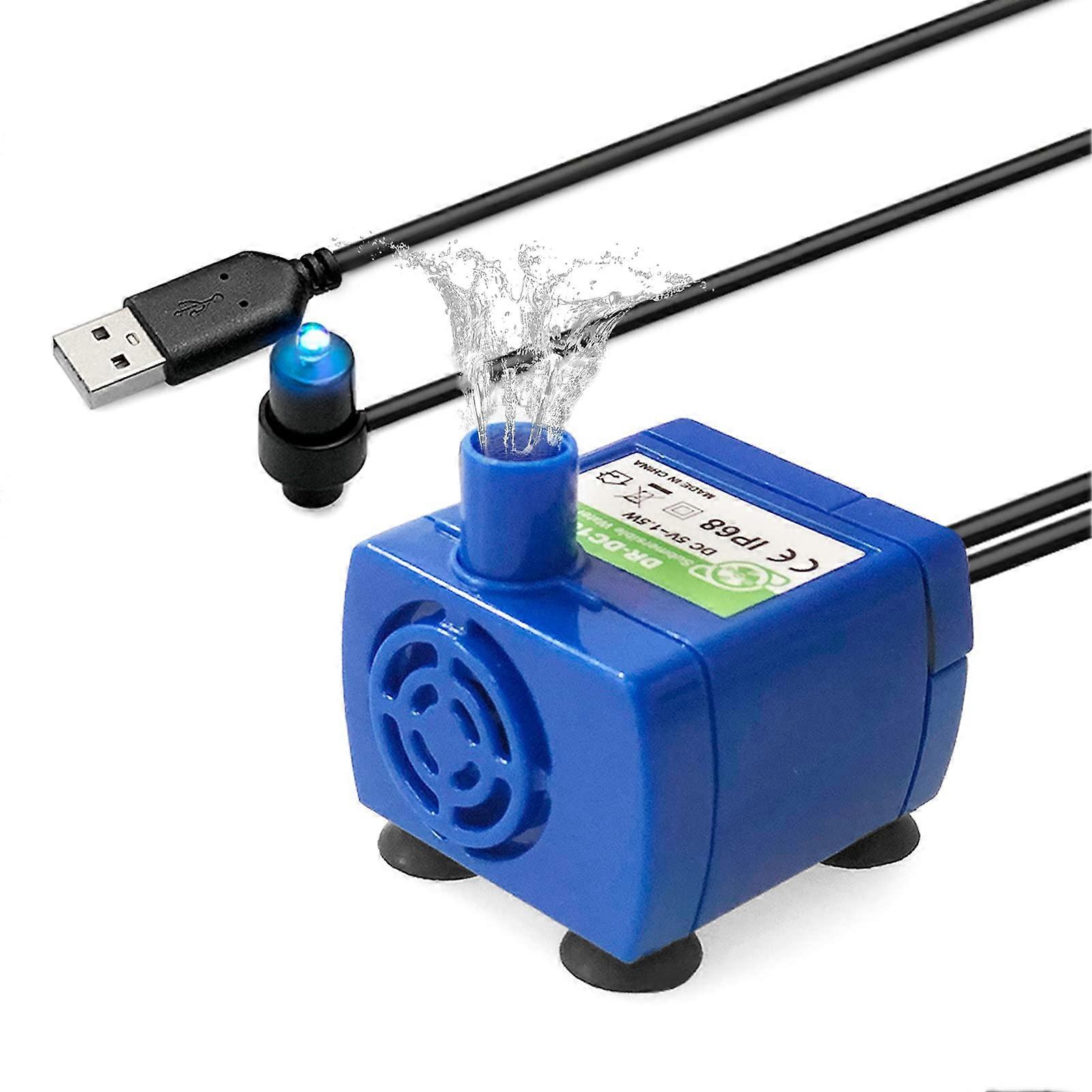 USB pet water fountain pump replacement, quiet pump motor with LED indicator light