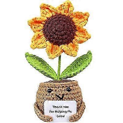 Handmade Positive Soft Huggable Sunflower Doll, Teacher Appreciation Gift