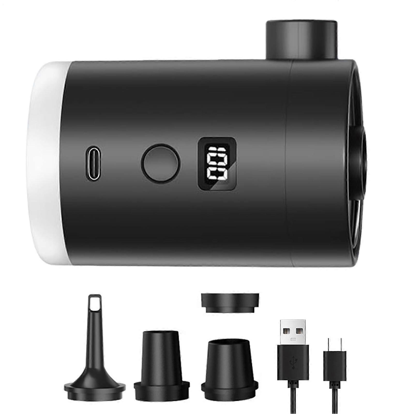 Air Pump for Inflatables Cordless Rechargeable Air Pump with Camping Light Compact Accessories for Swimming Pool Travel Outdoor Home Ref: 5504