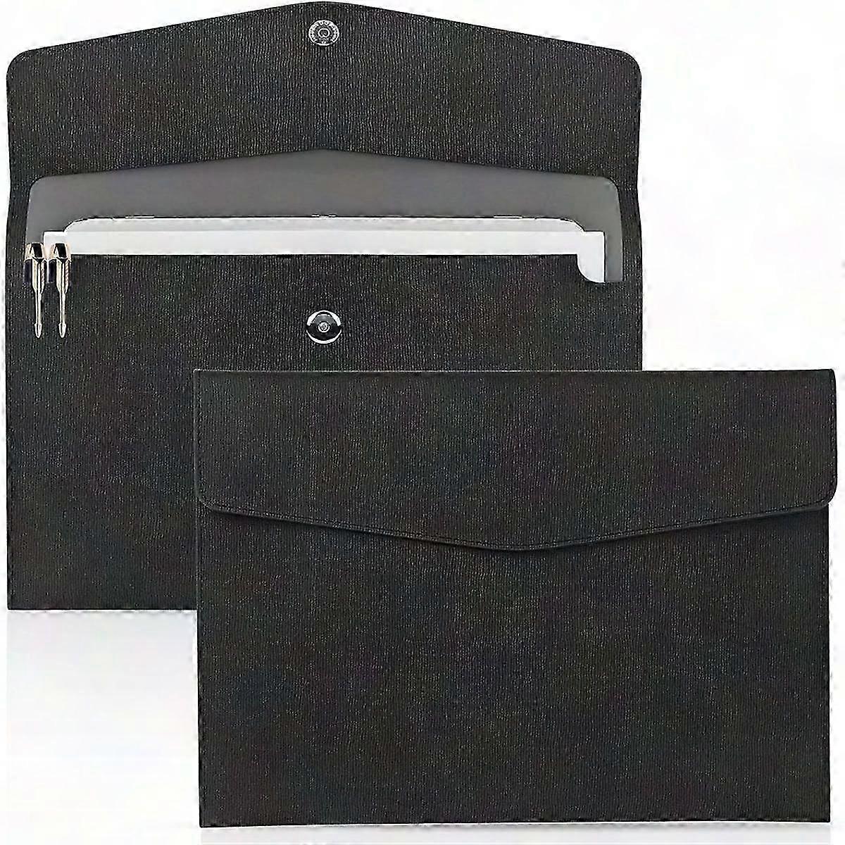 2Pcs Waterproof PU Leather A4 Document File Folder, Expanding Envelope Organizer for Papers