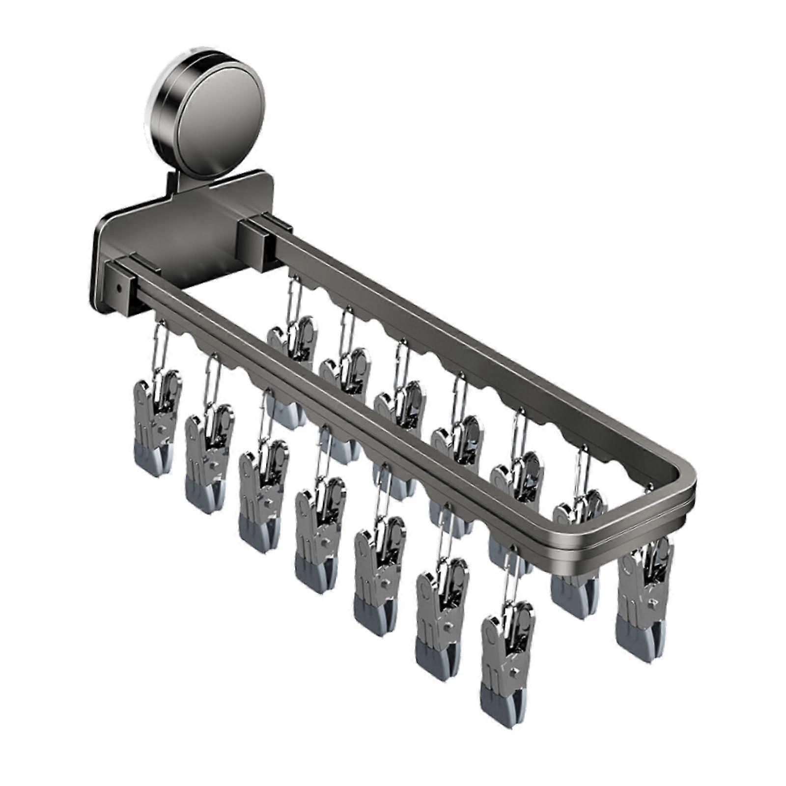 Sock Hanger with 14 Drying Clips, Durable Clothes Clip for Skirts, Underwear, and Delicates, Easy Clip and Drip Design