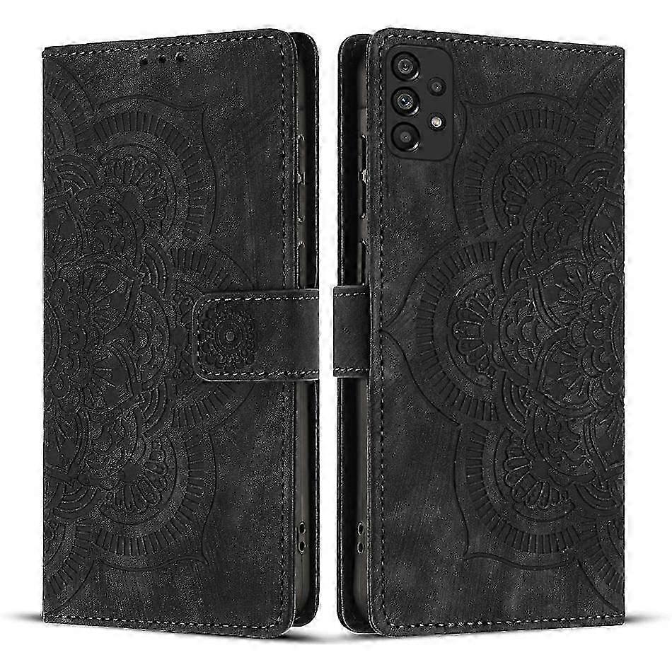 Mandala Embossed Retro Frosted Leather Phone Case