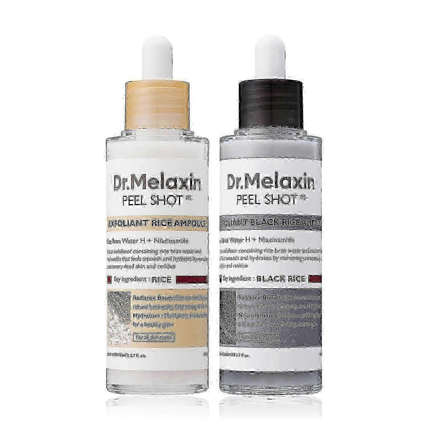 Peel Shot Glow Exfoliant Rice Ampoule by Dr. Melaxin - Λευκό &; Μαύρο Ρύζι για Λαμπερό Δέρμα
