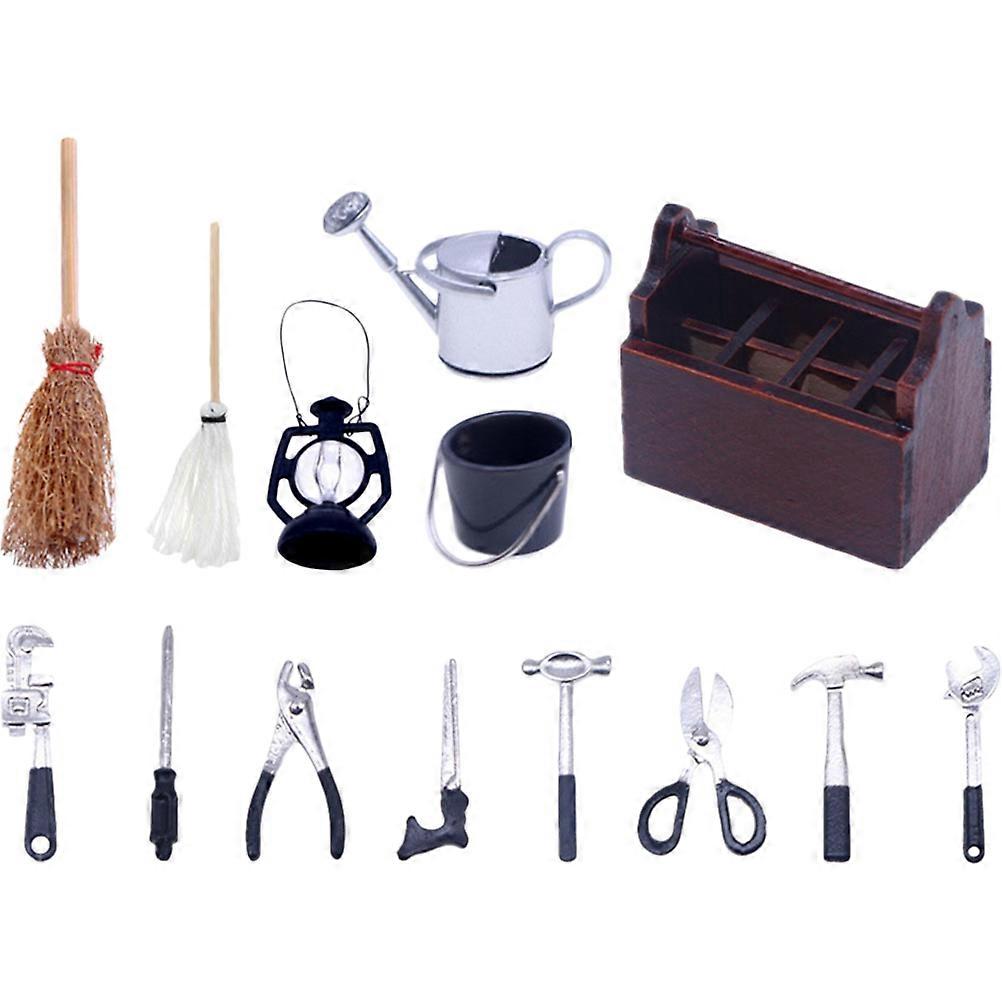 1 Set Mini House Tool Kit Miniature Toolbox Model Tiny House Supplies