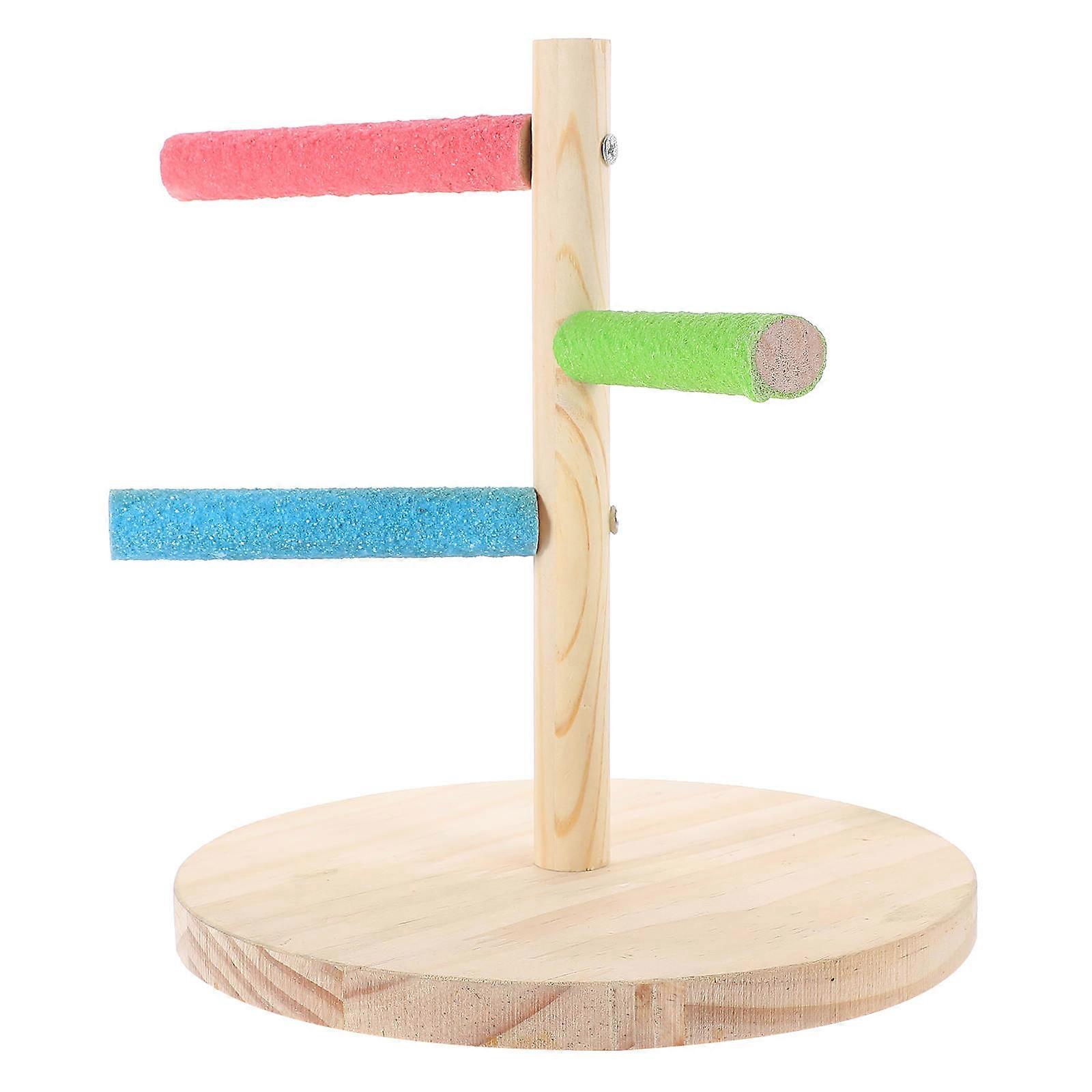 Bird Stand Portable Tabletop Perch for Conures Multi Wood for Perching 1Set