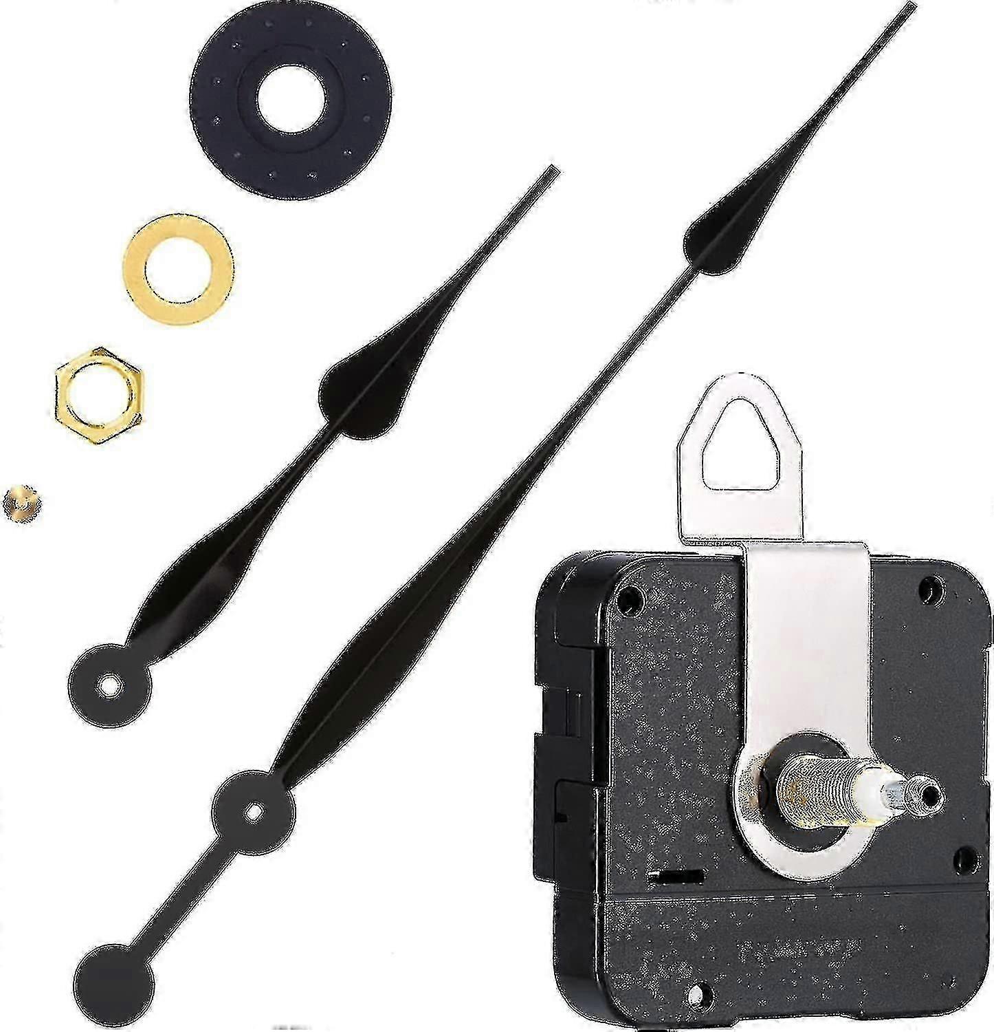 High Torque Long Shaft Clock Movement Mechanism With 12 Inch Long Spade Hands (black)( Color : Black )