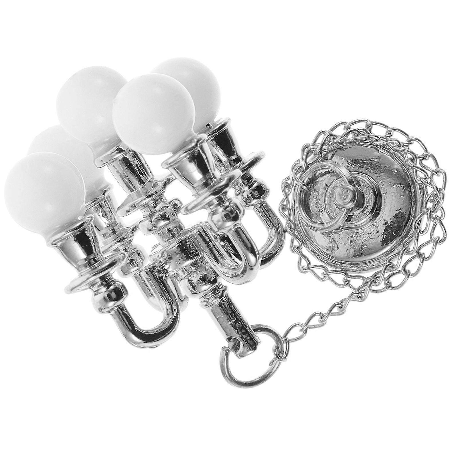 Mini House Ceiling Lamp Pendant for Decor Silver Plastic Small Size