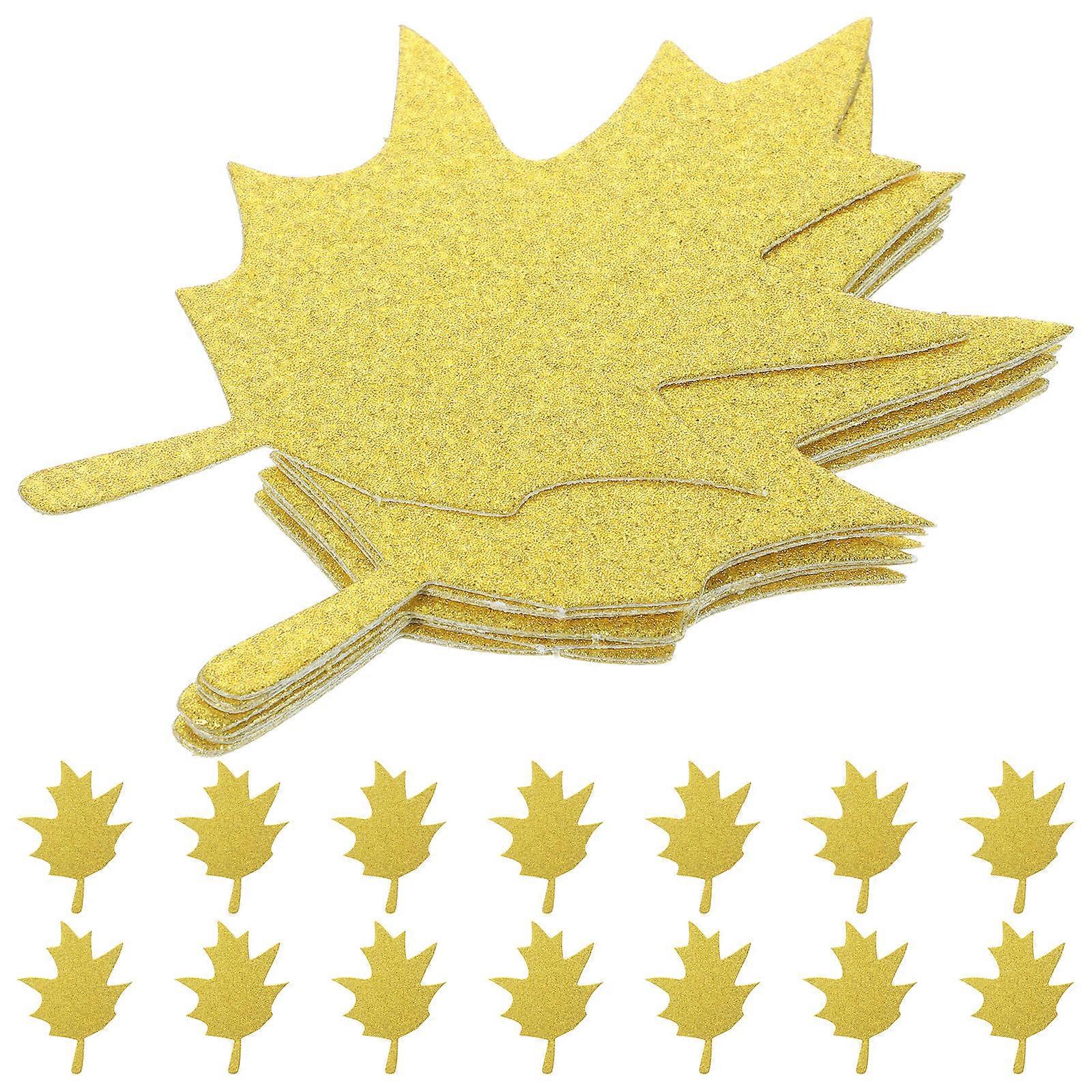 Golden Paper Maple Leaves for Decoration with Creative Design and Bright Color 20 Pieces