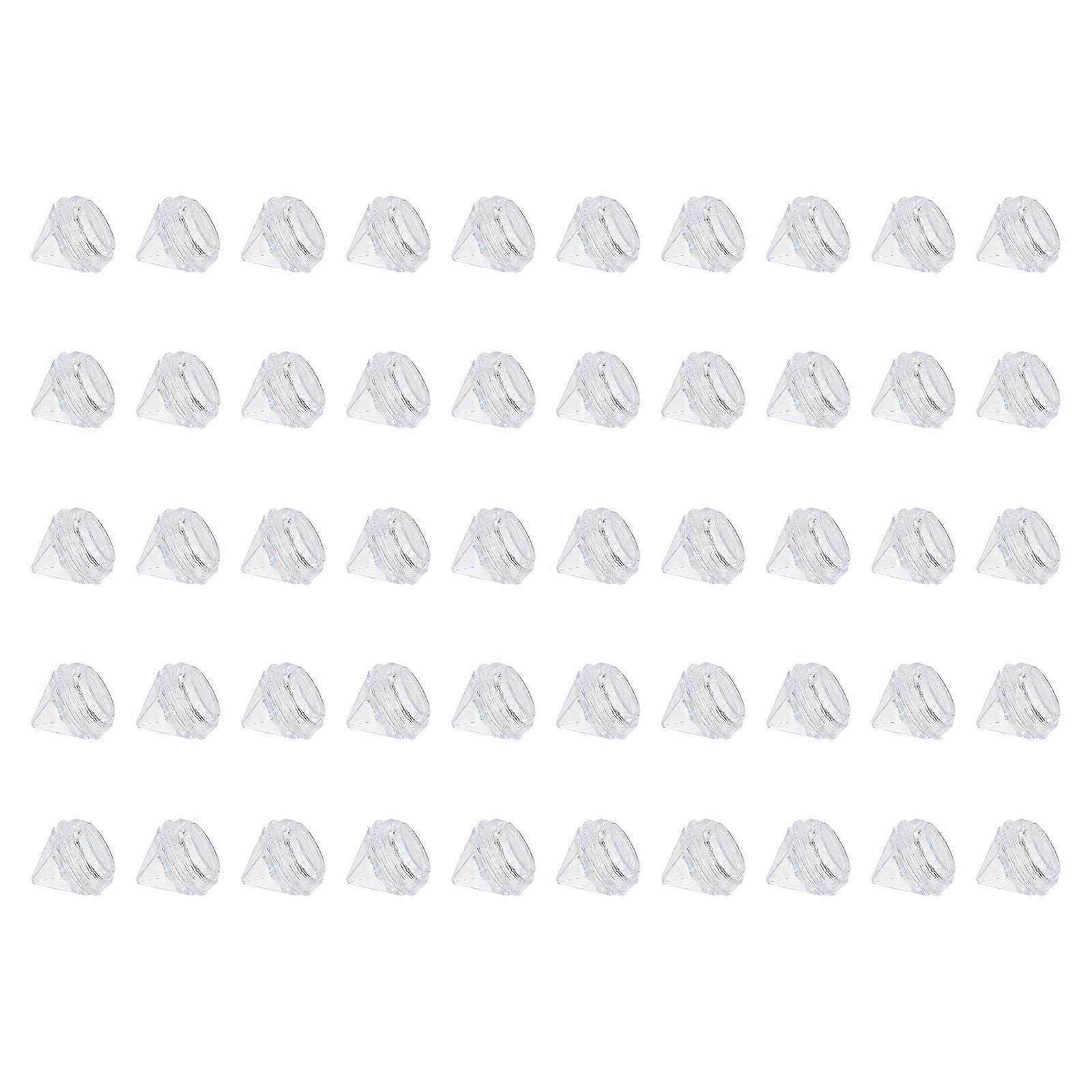 Sub Jars Three-Dimensional Diamond Shape Cream Jars for Diy Projects Transparent Plastic Storage 50Pcs