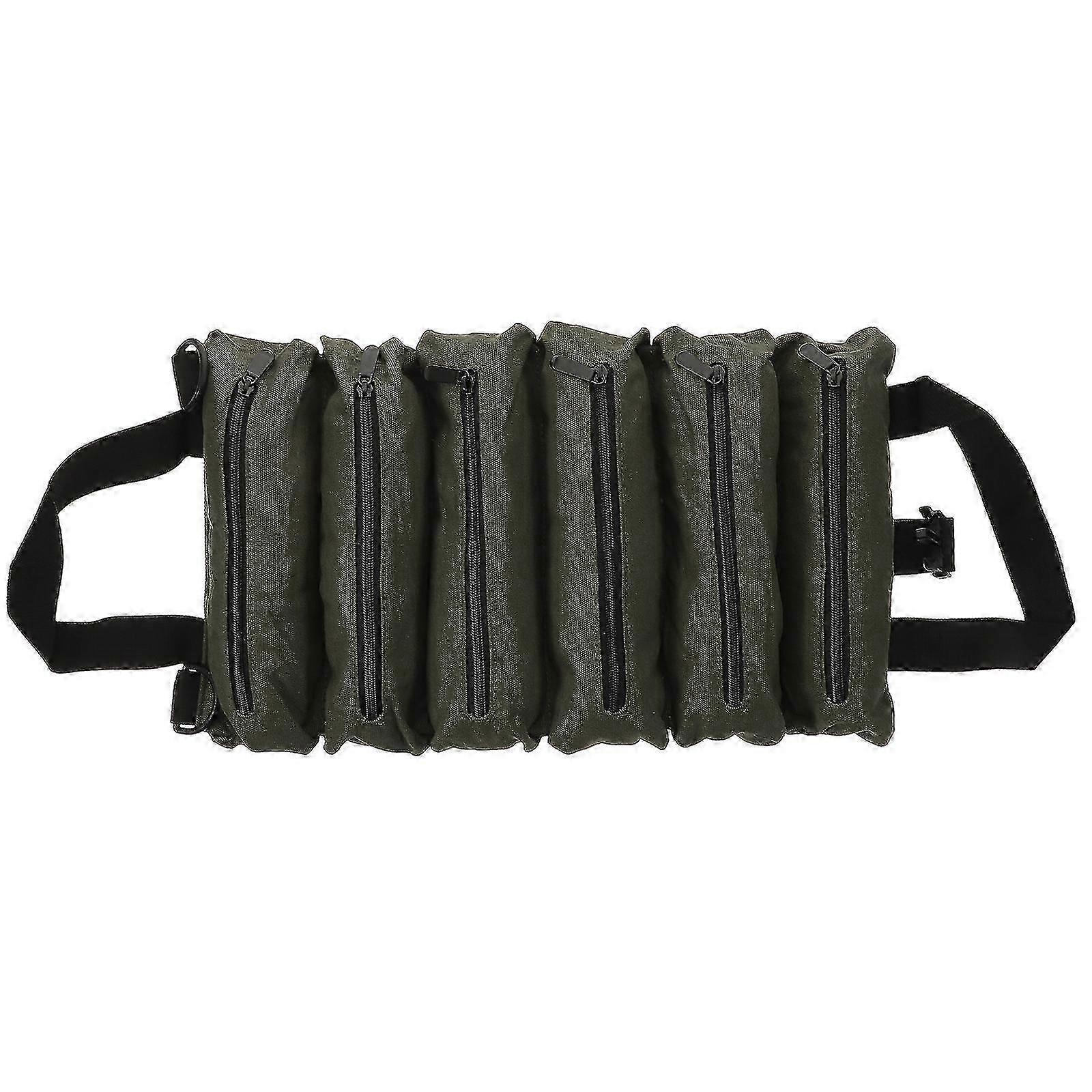Tool Roll 6 Pockets Canvas Zipper Pouch Canvas Auto Tool Spanner Or...
