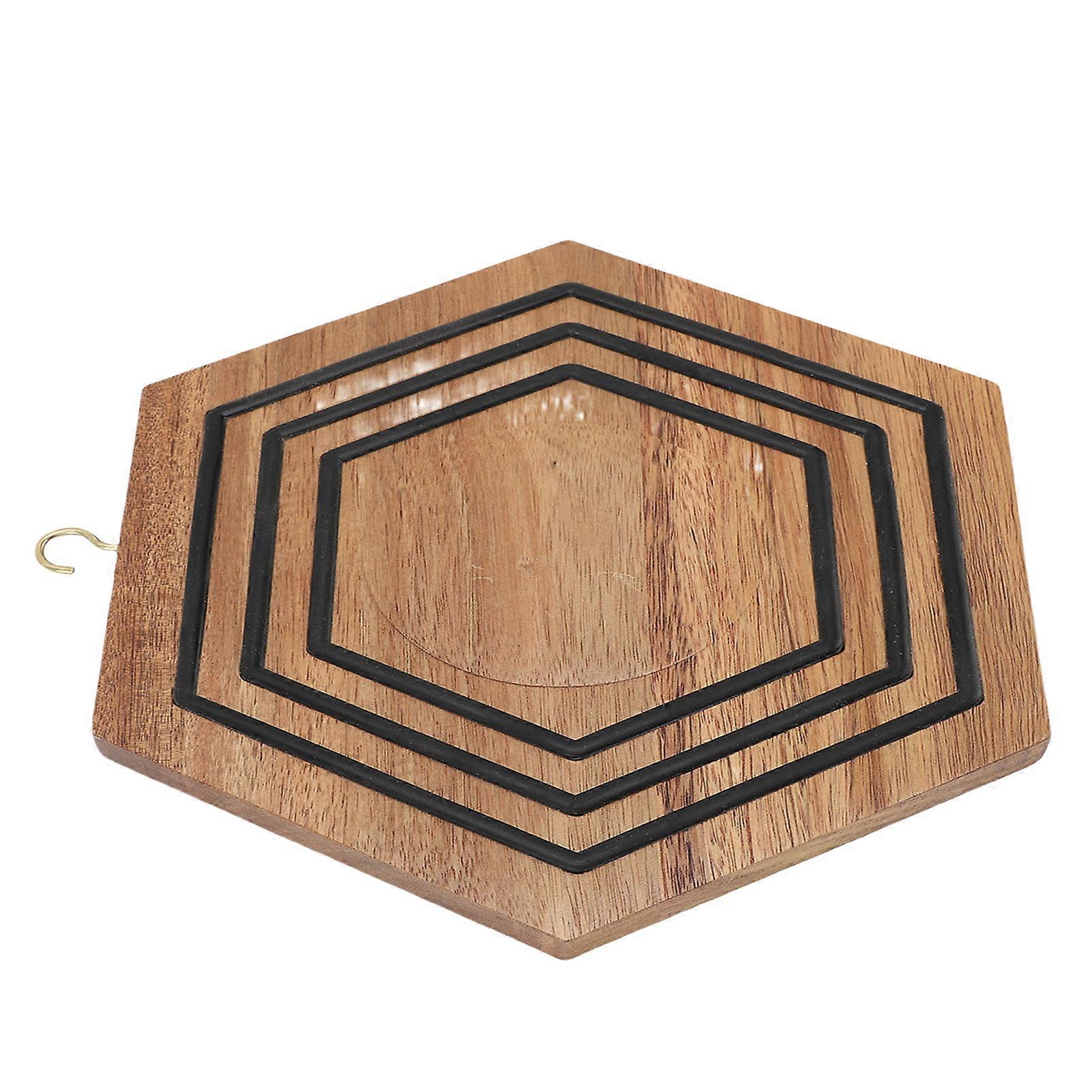 Magnetic Wooden Trivet Hexagonal Wooden Holder Non Slip Pot Cushion for Frying Pans Plates Teapots