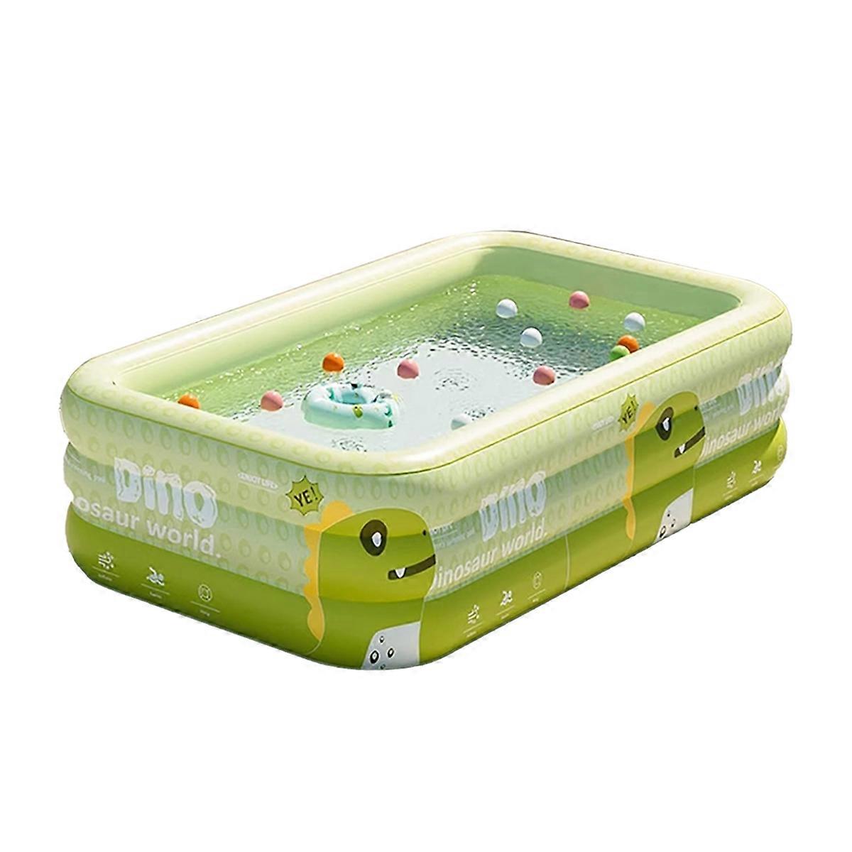 Thickened Folding Inflatable Swimming Pool Outdoor Kids Baby Play Pool Rectangular Shaped 1 Drains for Family PVC Pool