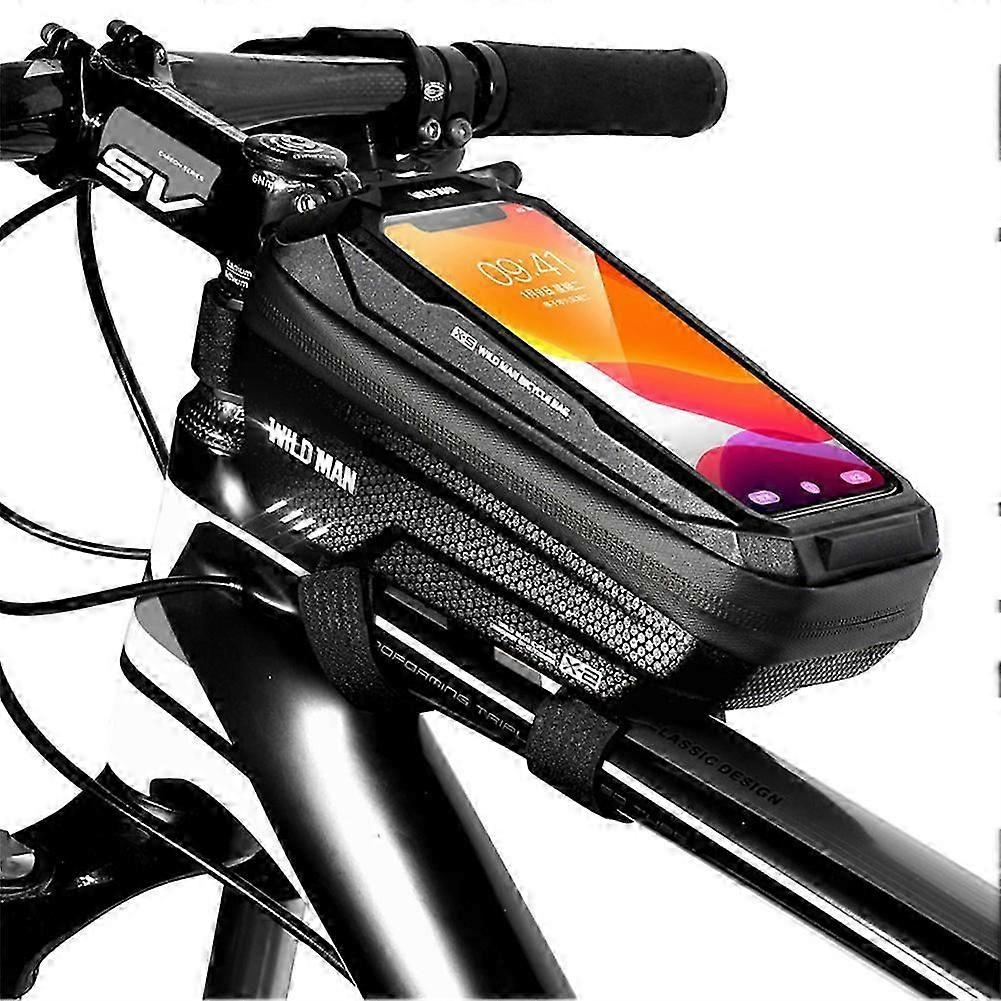 Waterproof Front Tube Frame Bag for Bicycles with 6.5-Inch Phone Storage for MTB and Road Bikes