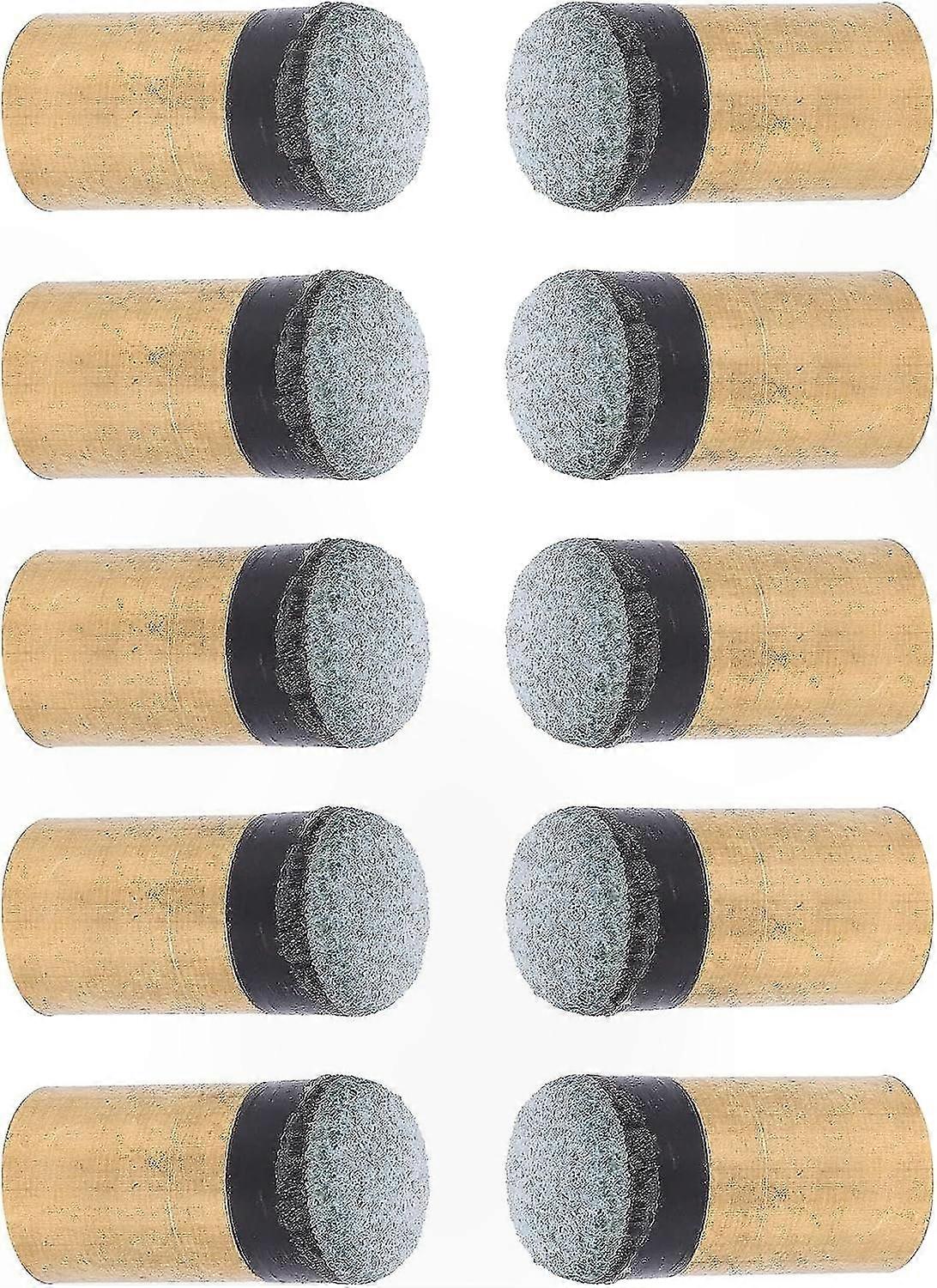 10 Pack Pool Cue Tips with Brass Screw-On Ferrules for Billiards and Snooker Cues