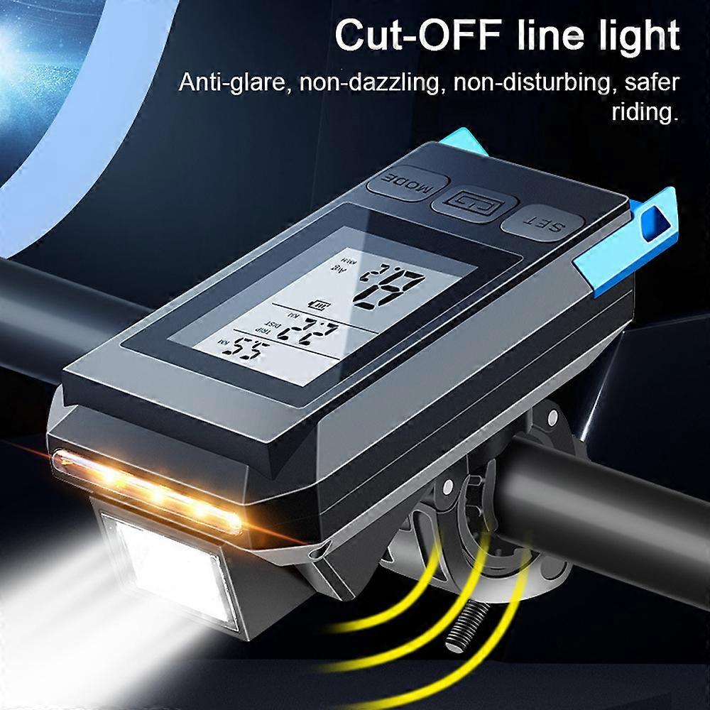 Multifunctional Wireless Bike Speedometer 450lm Light Horn USB Rechargeable