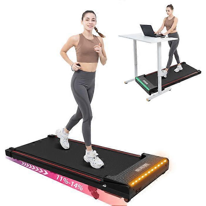 Helling Loopband 11%-12%-14%-Afstandsbediening-Zwart met Rood-Snelheid 1-6km/u-LED