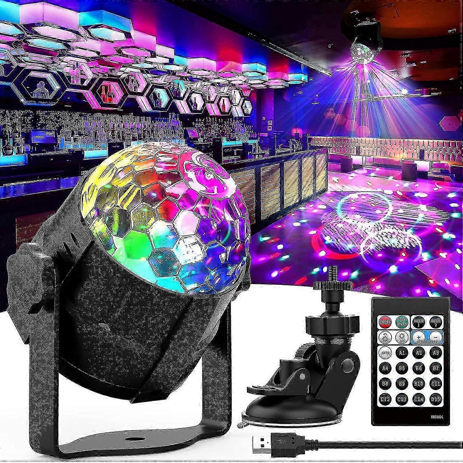 Disco Ball With Remote Control Dj Lighting Party Lights Strobe Lamp 15 Modes Stage Bar Light For Home Dance Birthday Bar Show Club B