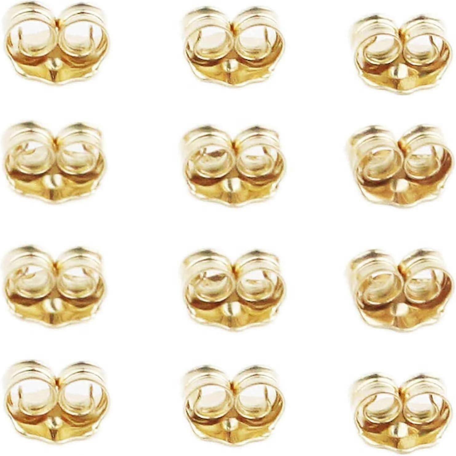 14K Gold Earring Backs Yellow Ear Locking for Stud Ear Rings (6 Pairs)