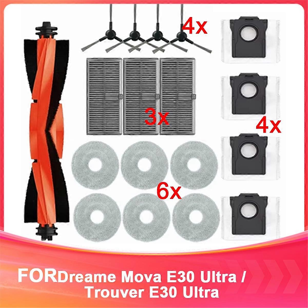 E30 Ultra/Trouver E30 Ultra ロボット掃除機用アクセサリー メインサイドブラシ フィルター モップクロス ダストバッグ