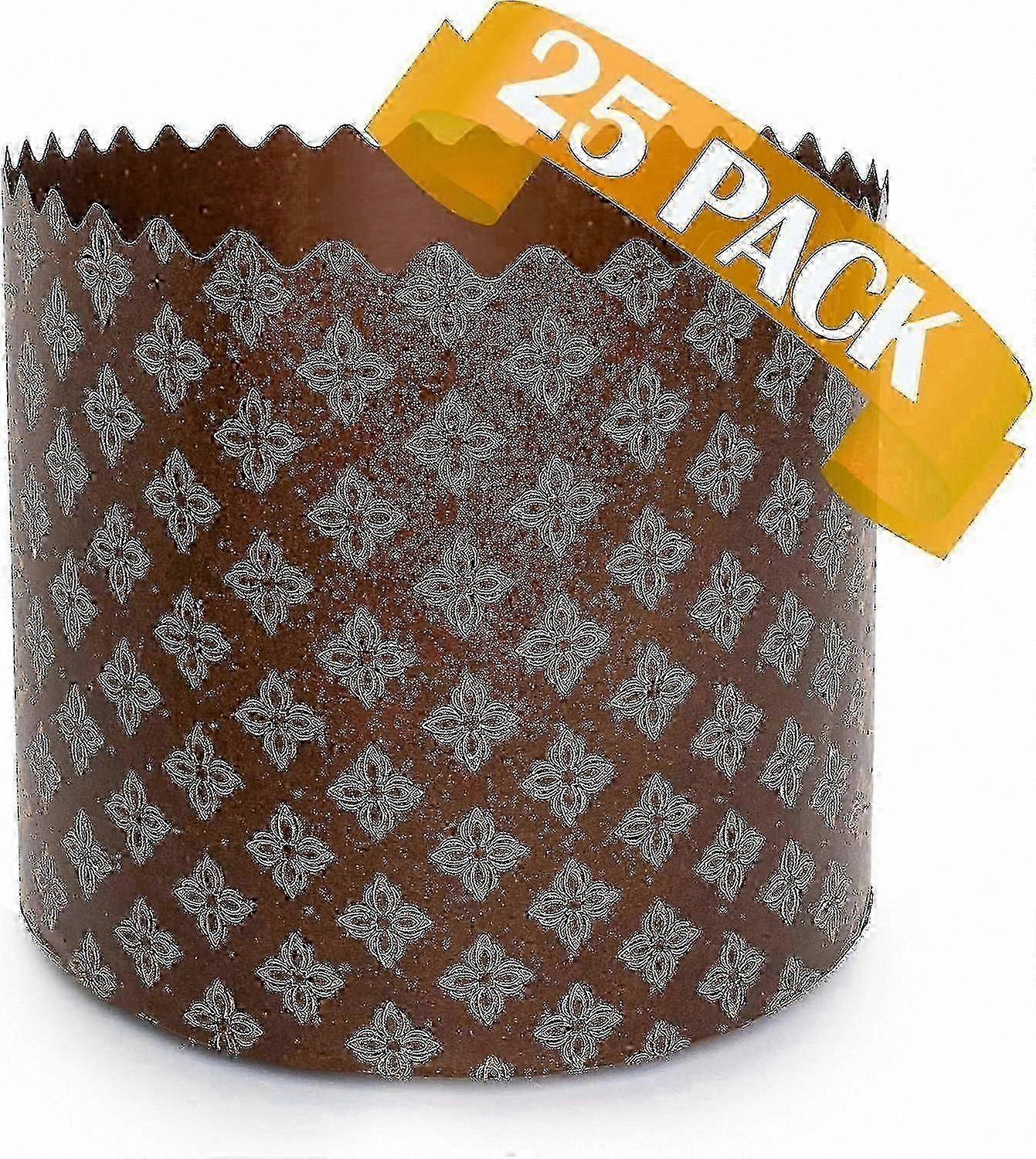25-Pack Brown Paper Panettone Baking Molds
