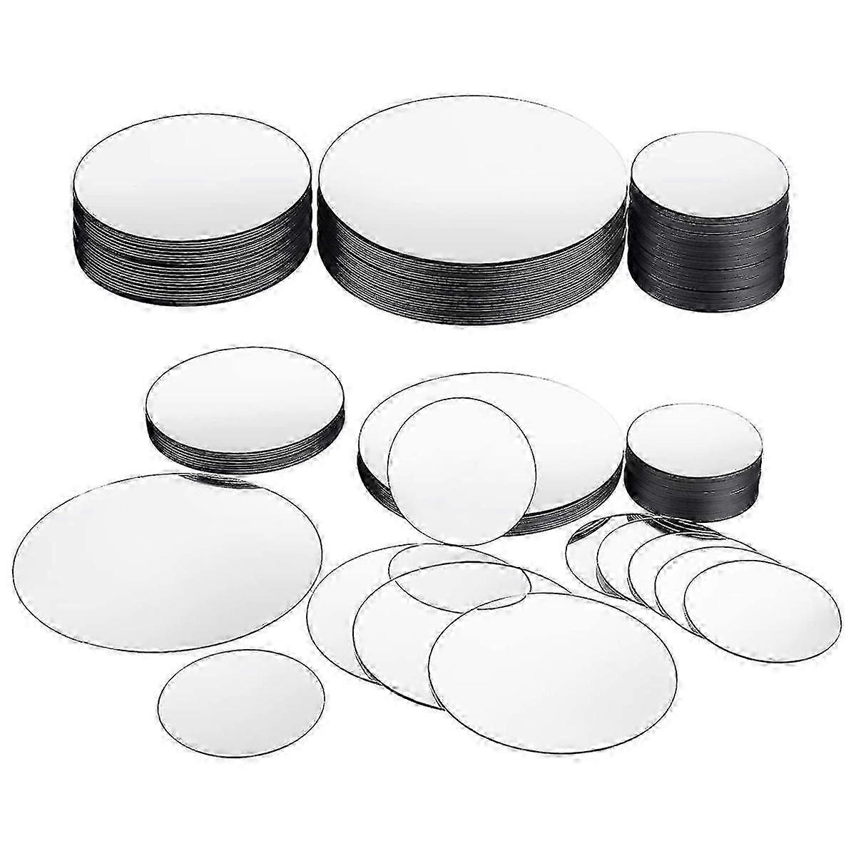 40 Pcs Mini Size Round Mirror Small Round Mirror Adhesive Mirror Round Craft Mirror Tiles For Craft (Shikai)