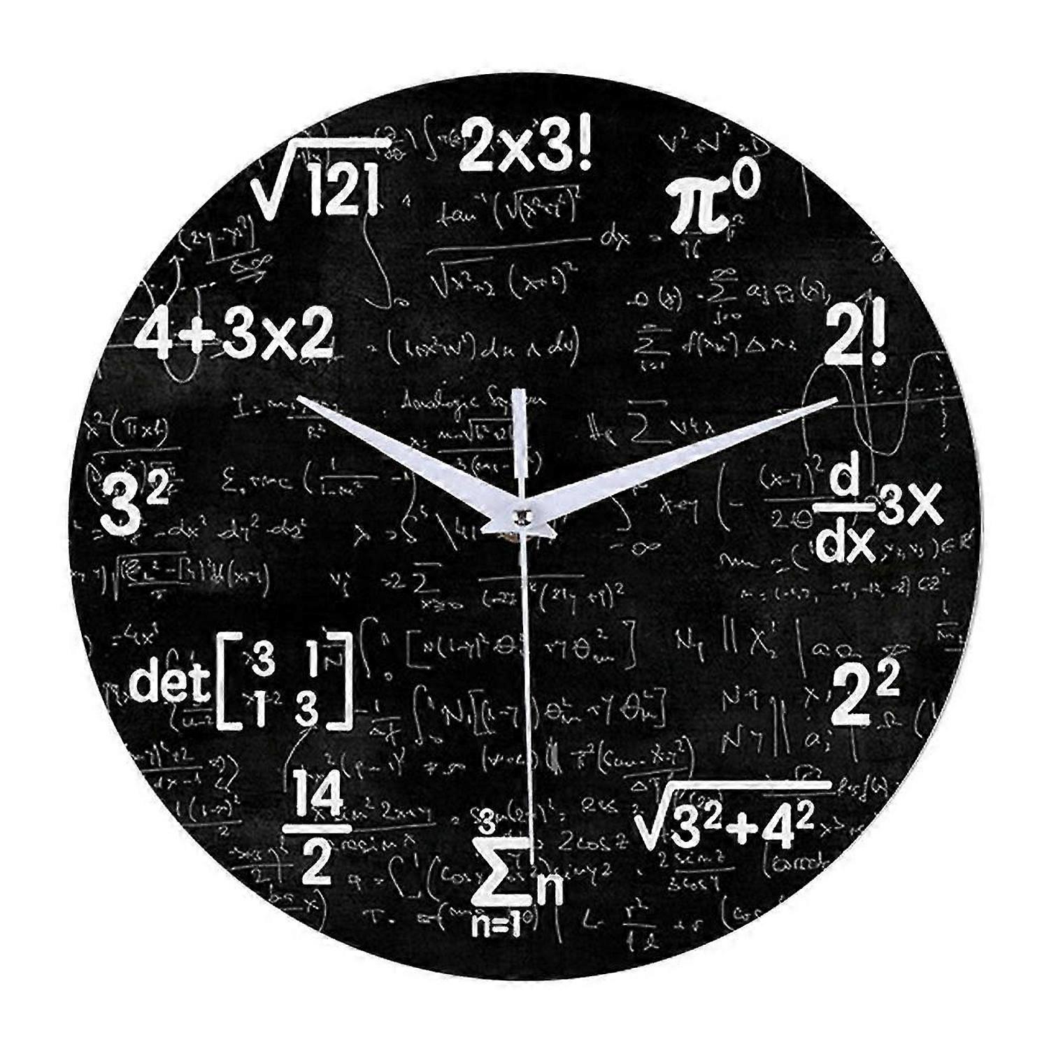 Wall Clock,for Kids Math Formulas Icons Wall Clock Classroom Decor