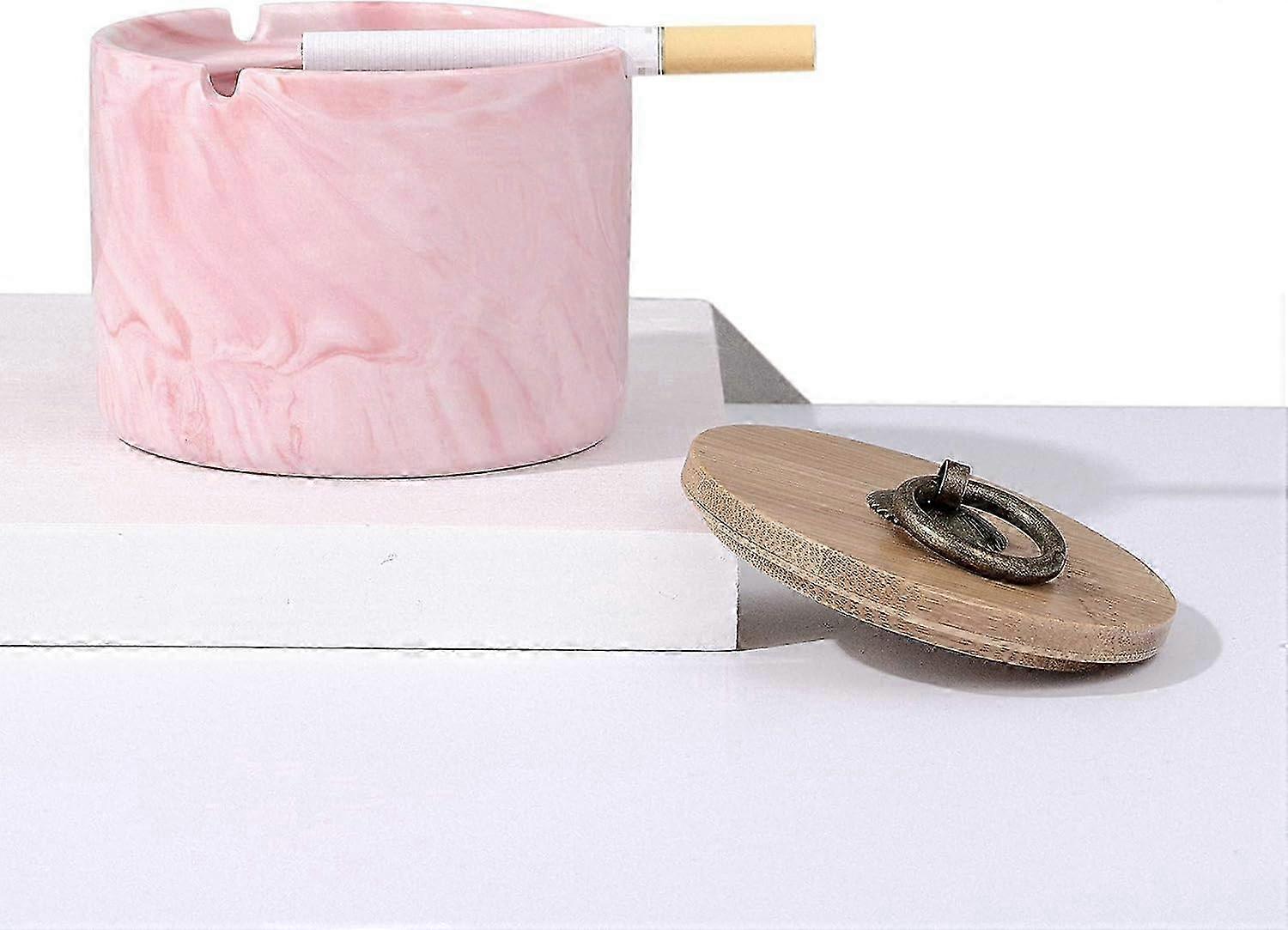 Ash Holder for Smokers, Stainless Steel Liner Removable Easy Clean, Unique Pattern Marble Ashtray for Indoor Outdoor Use, Windproof Design with 2025