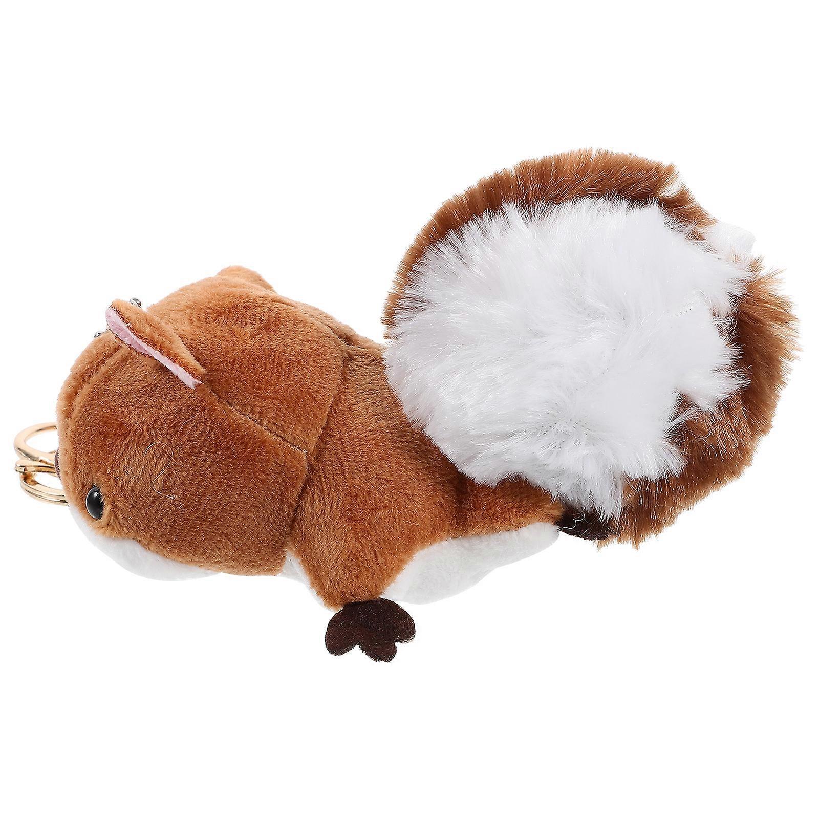 Cartoon Plush Squirrel Keychain Stuffed Animal Key Ring for Key Use 4Pcs