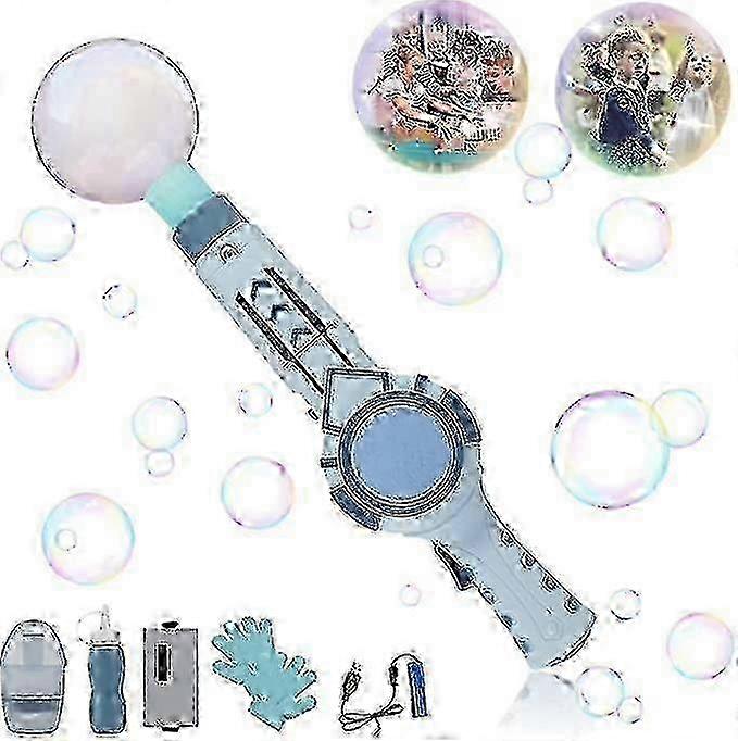 Elastic Smoke Bubble Machine Automatic Bubble Blowing with Sound and Light Children's Outdoor Toy